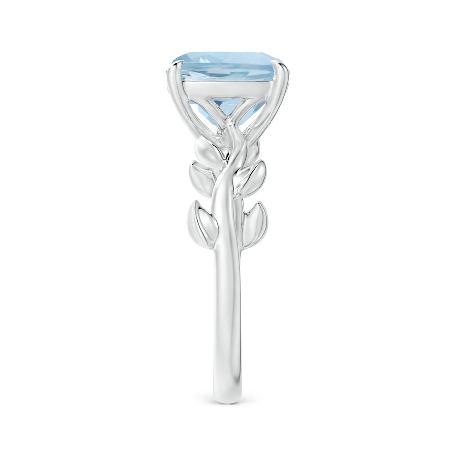 9mm AA Nature Inspired Cushion Aquamarine Ring in P950 Platinum side 2