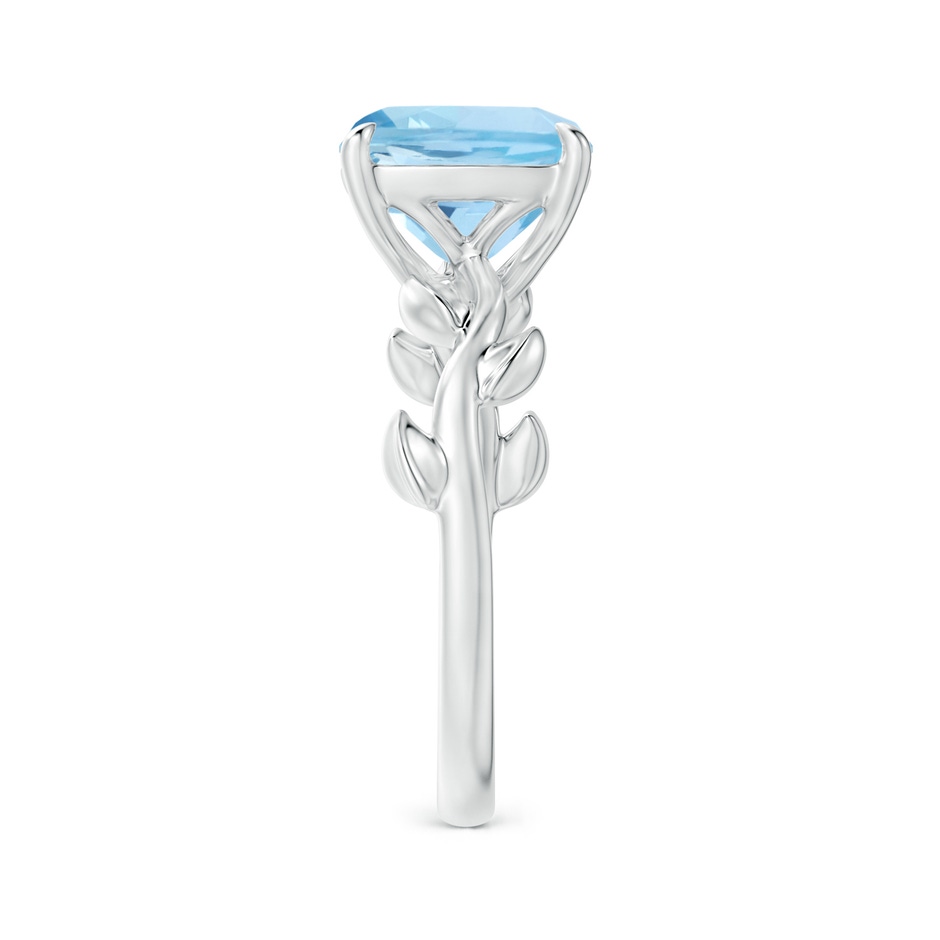 9mm AAA Nature Inspired Cushion Aquamarine Ring in P950 Platinum side 2