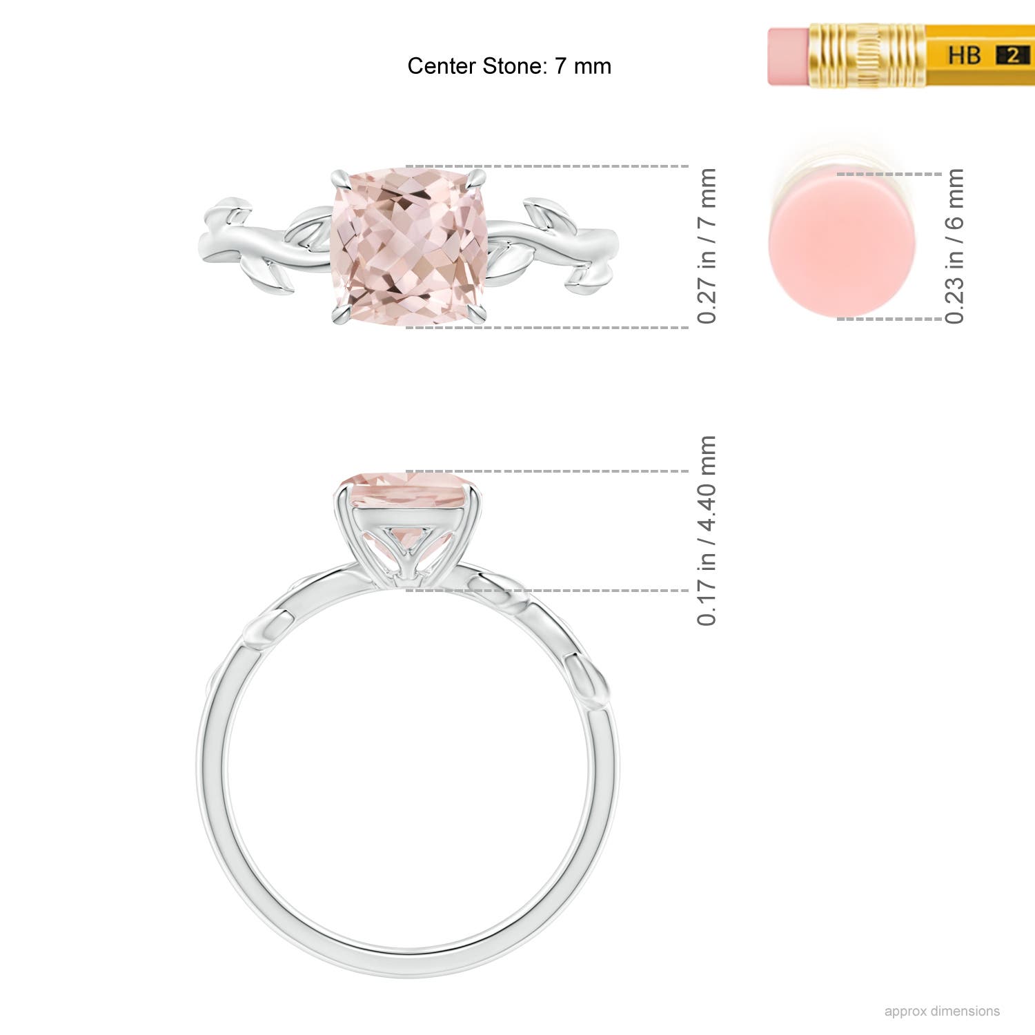 A - Morganite / 1.2 CT / 14 KT White Gold