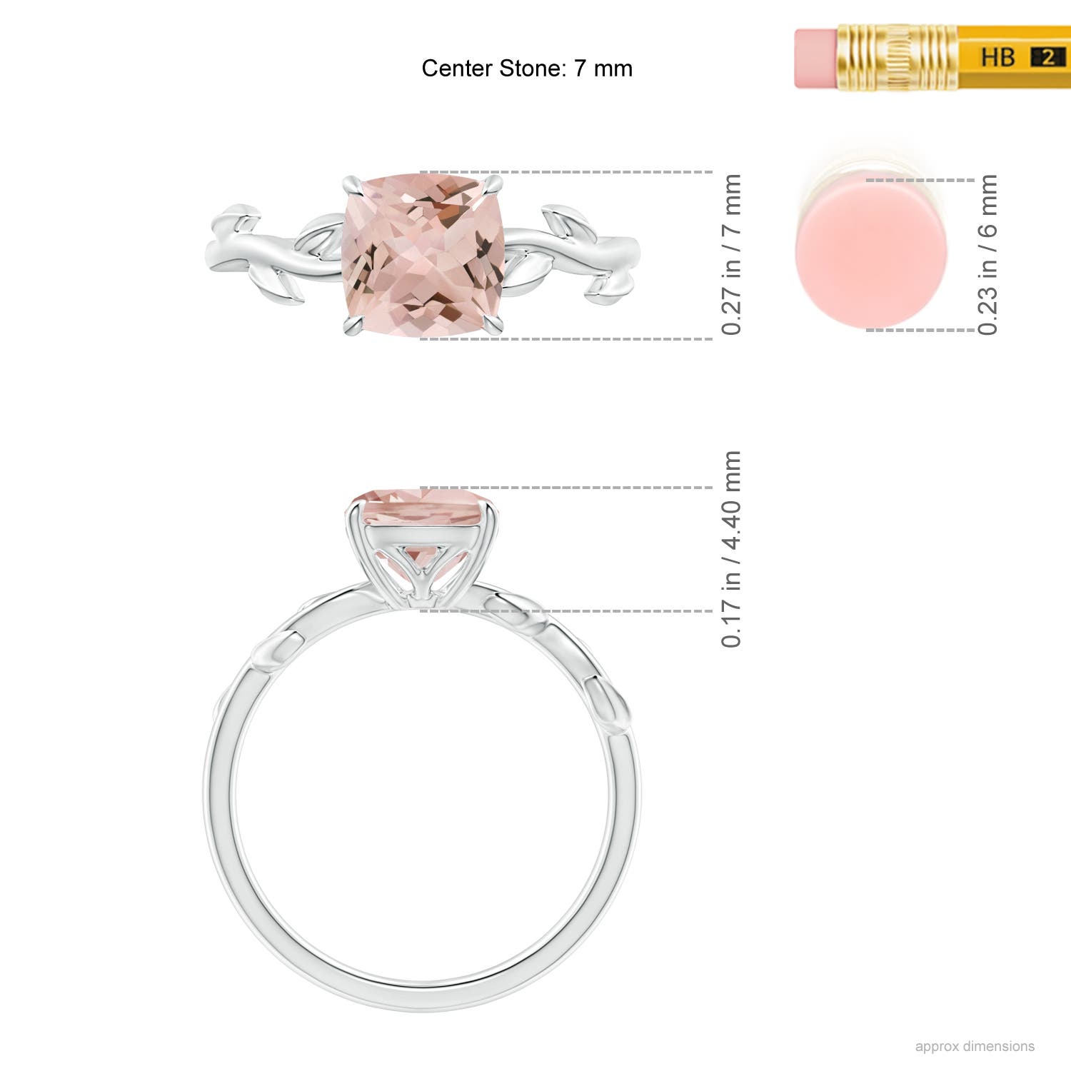 AA - Morganite / 1.2 CT / 14 KT White Gold