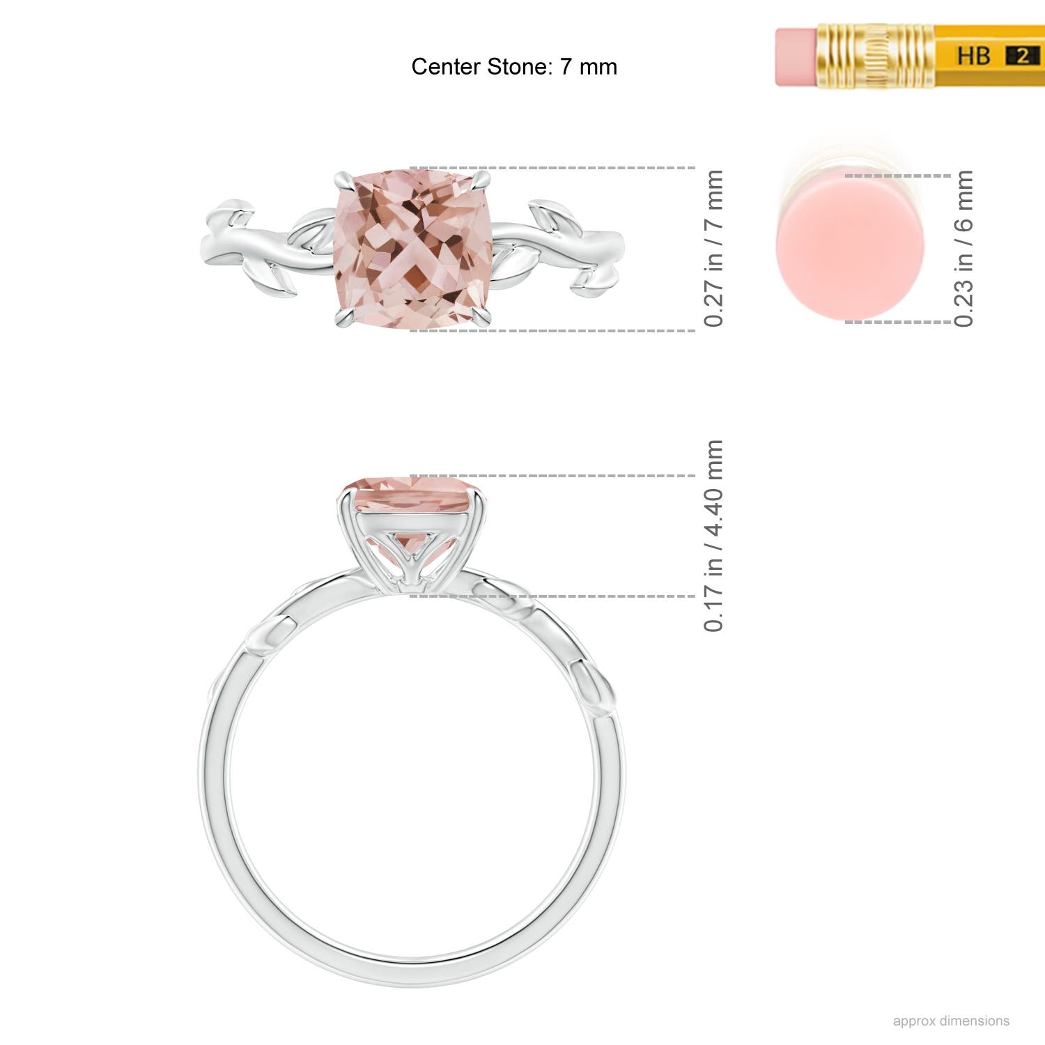 AAA - Morganite / 1.2 CT / 14 KT White Gold