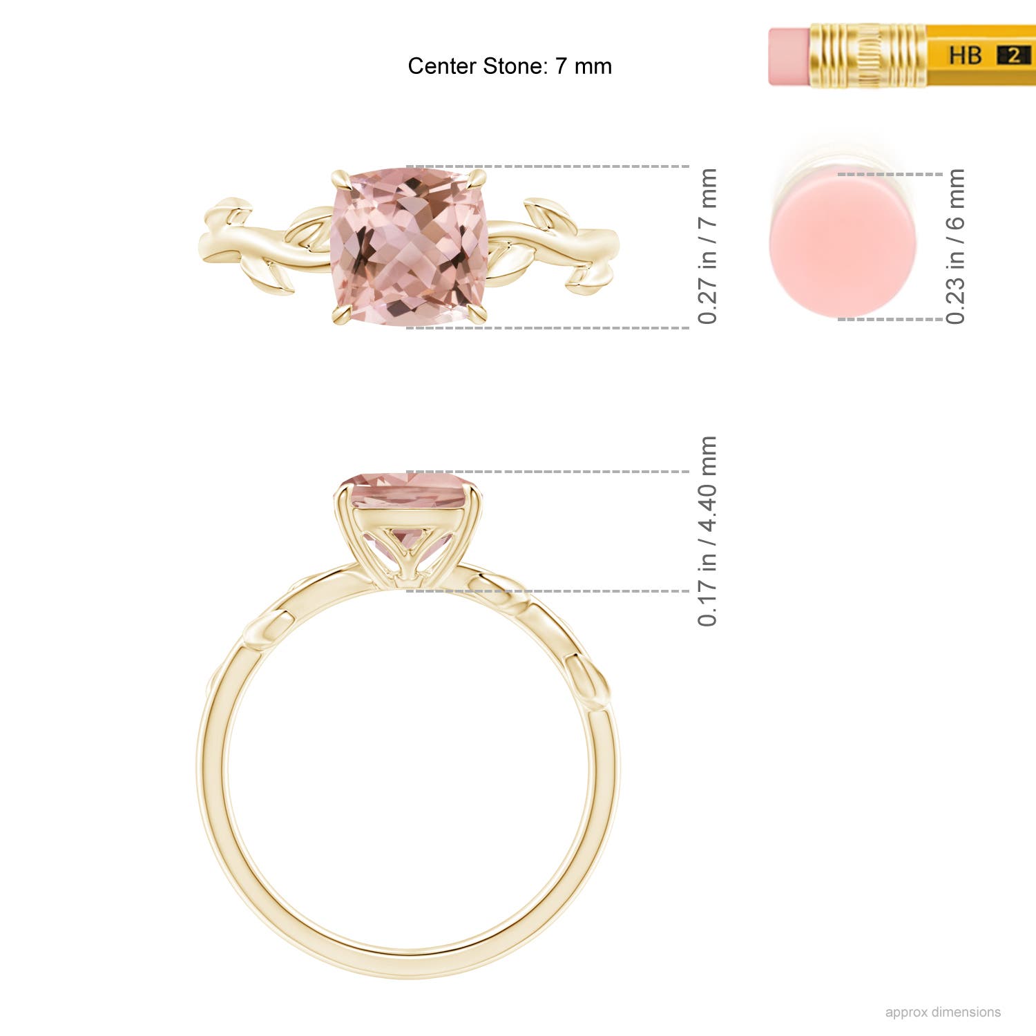 AAAA - Morganite / 1.2 CT / 14 KT Yellow Gold