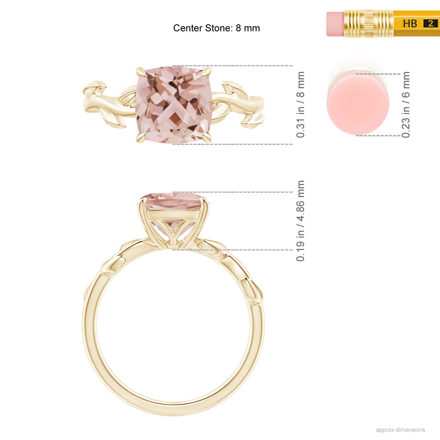 AAA - Morganite / 1.8 CT / 14 KT Yellow Gold