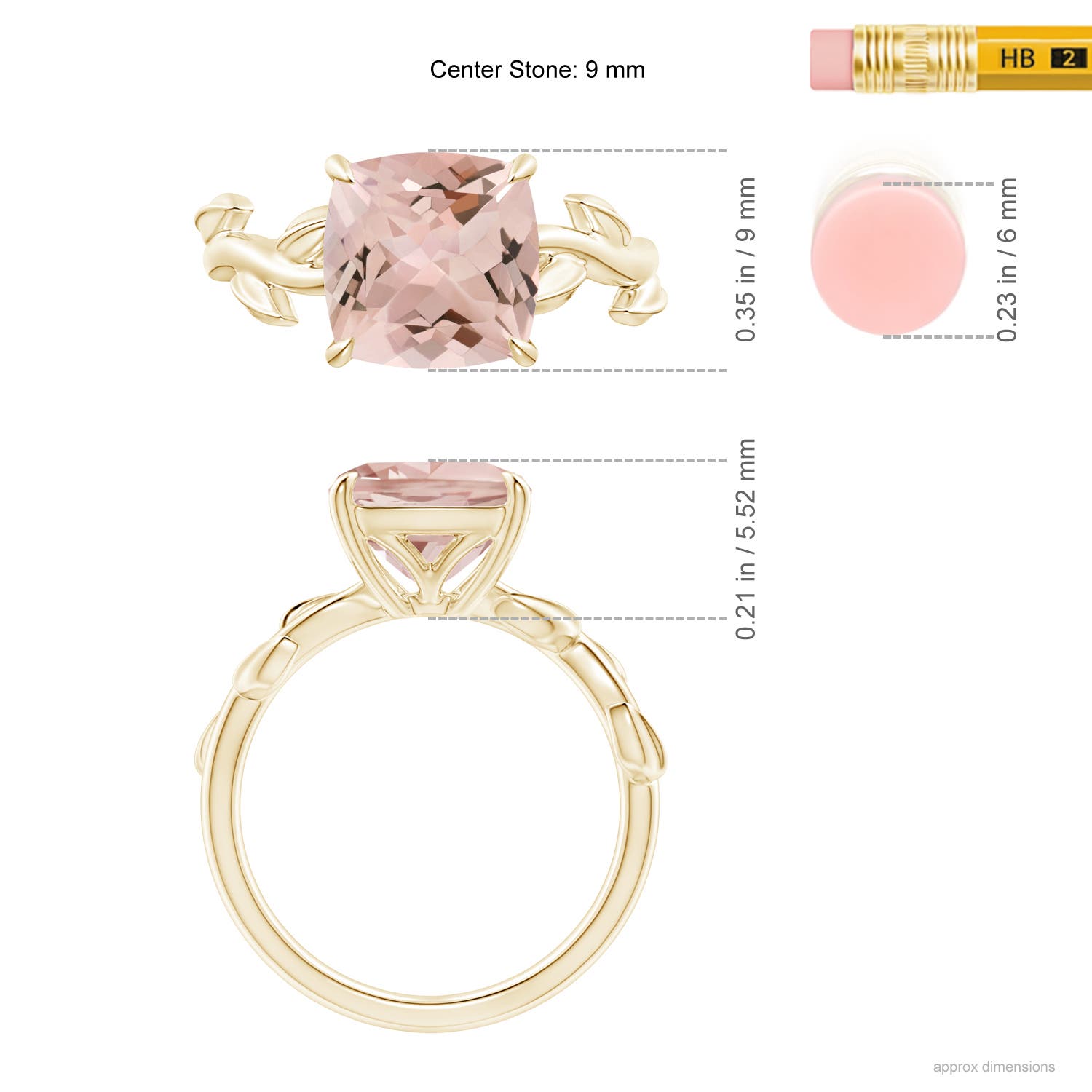 AA - Morganite / 2.7 CT / 14 KT Yellow Gold