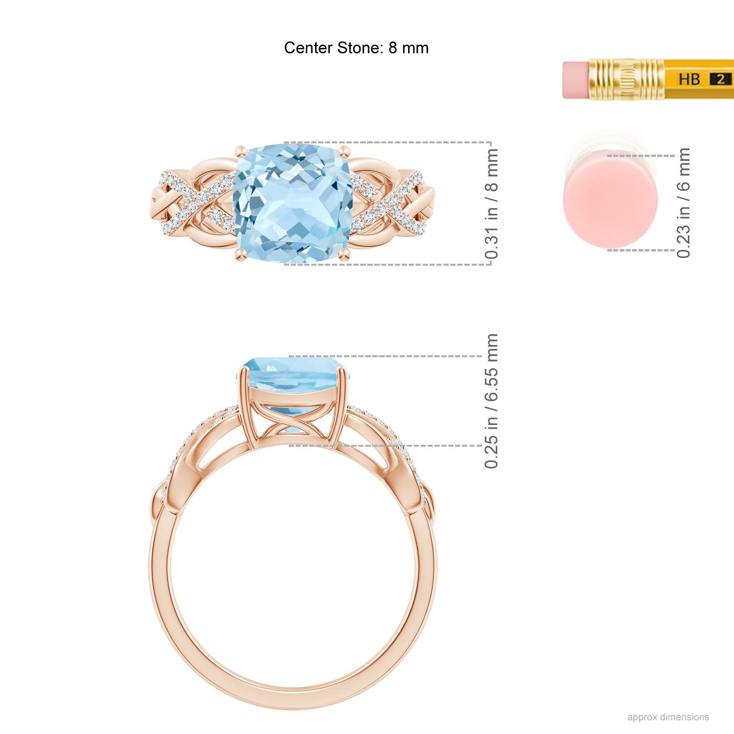 AAA - Aquamarine / 2.09 CT / 14 KT Rose Gold