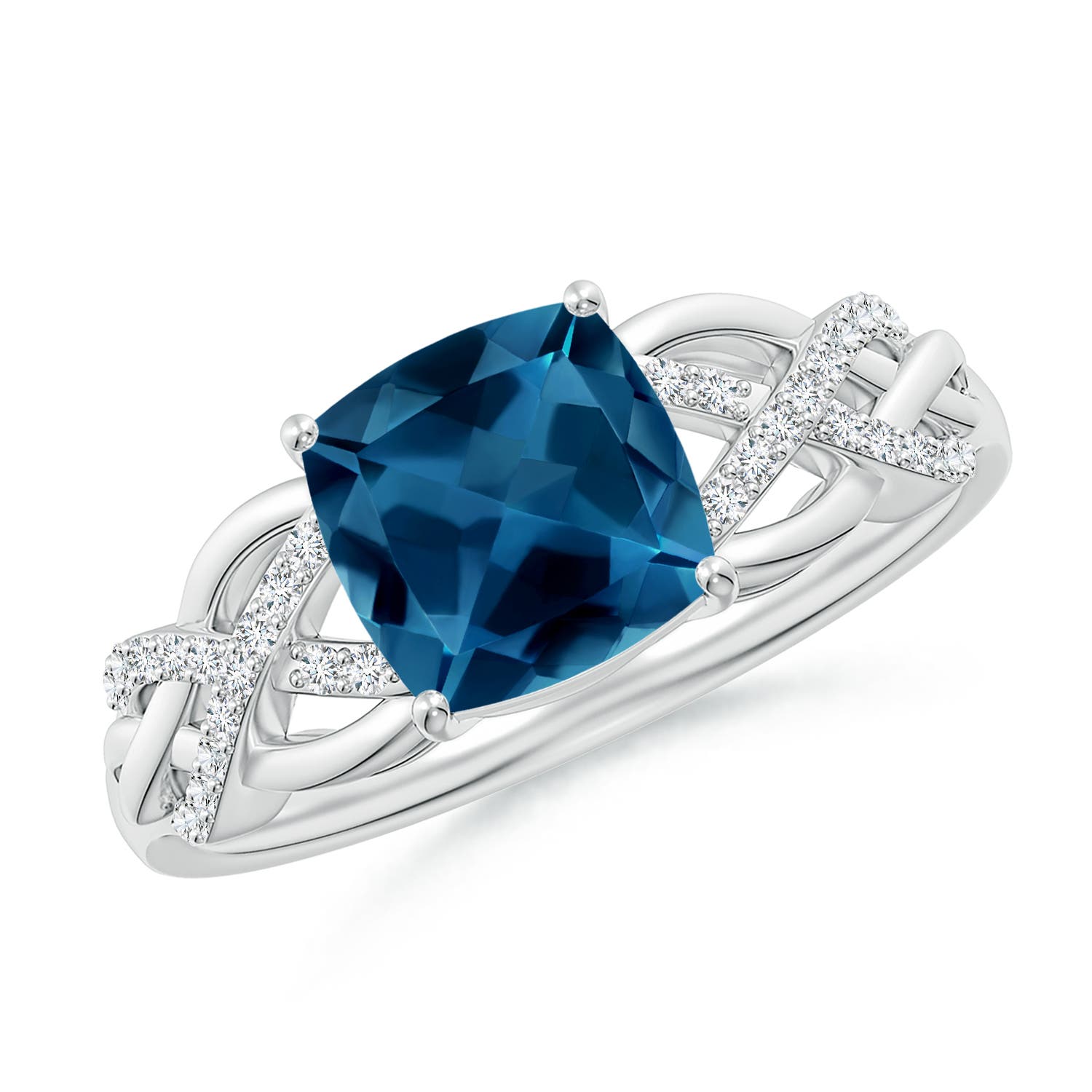 AAA - London Blue Topaz / 1.95 CT / 14 KT White Gold