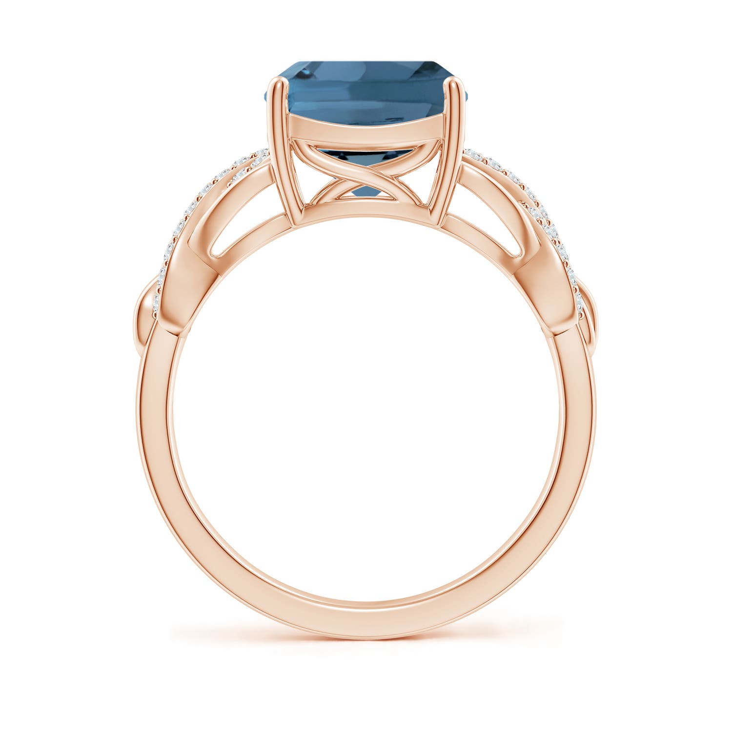 A - London Blue Topaz / 3.46 CT / 14 KT Rose Gold