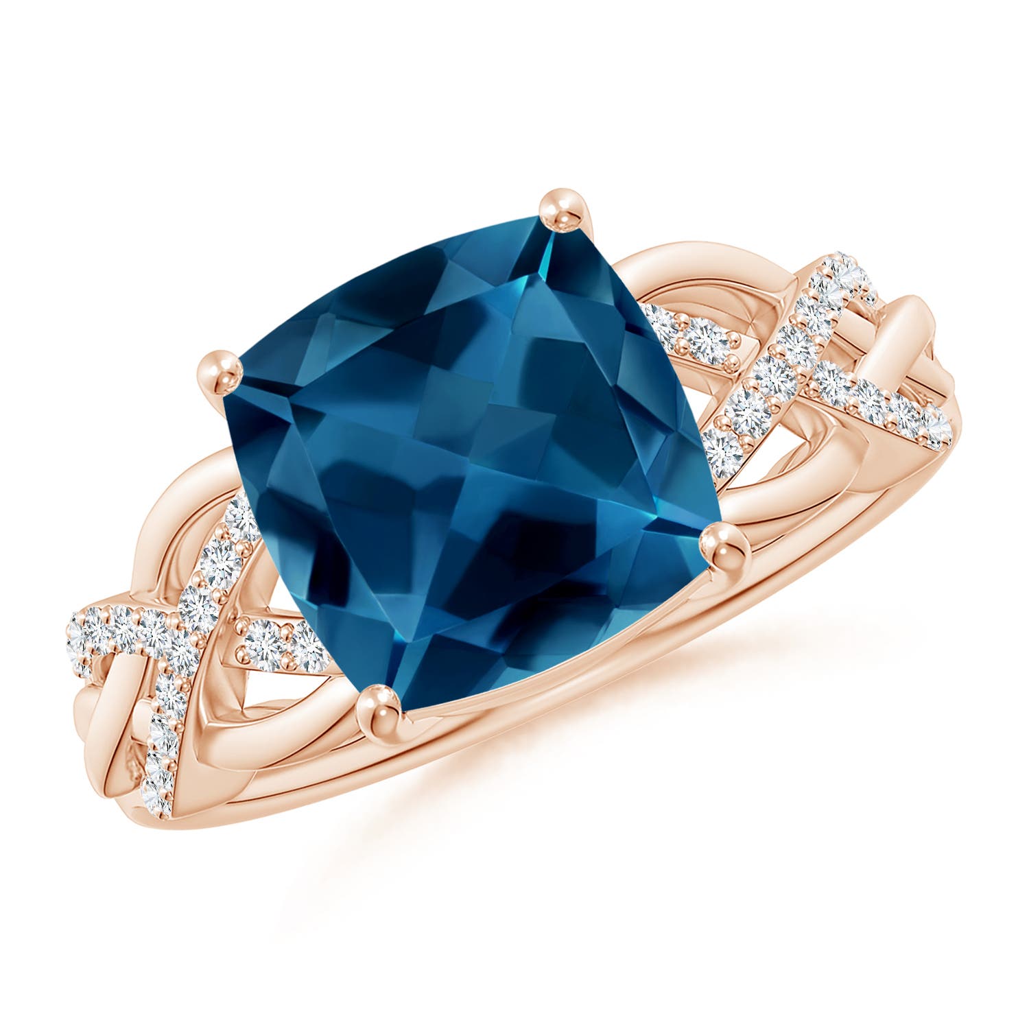 AAA - London Blue Topaz / 3.46 CT / 14 KT Rose Gold