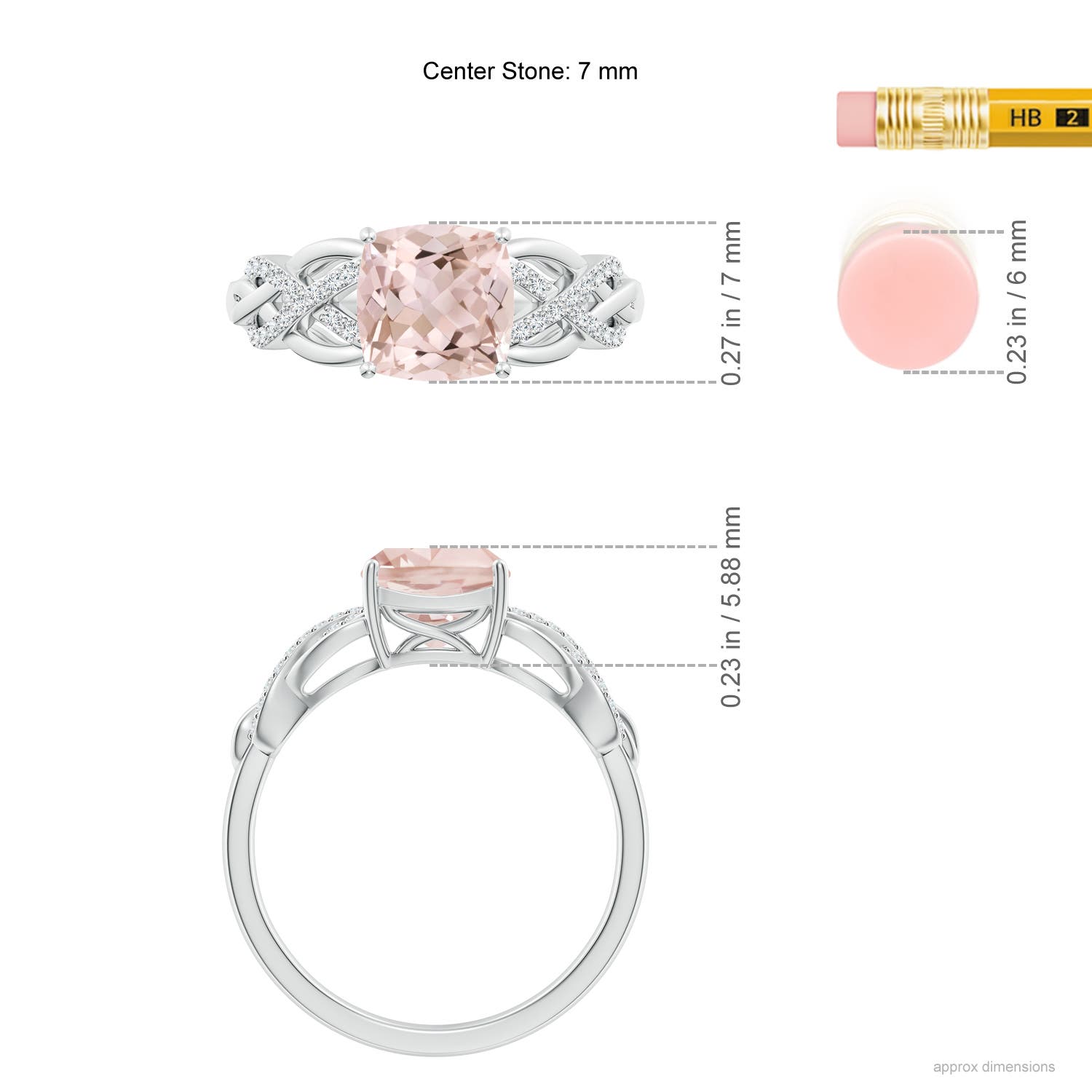 A - Morganite / 1.3 CT / 14 KT White Gold