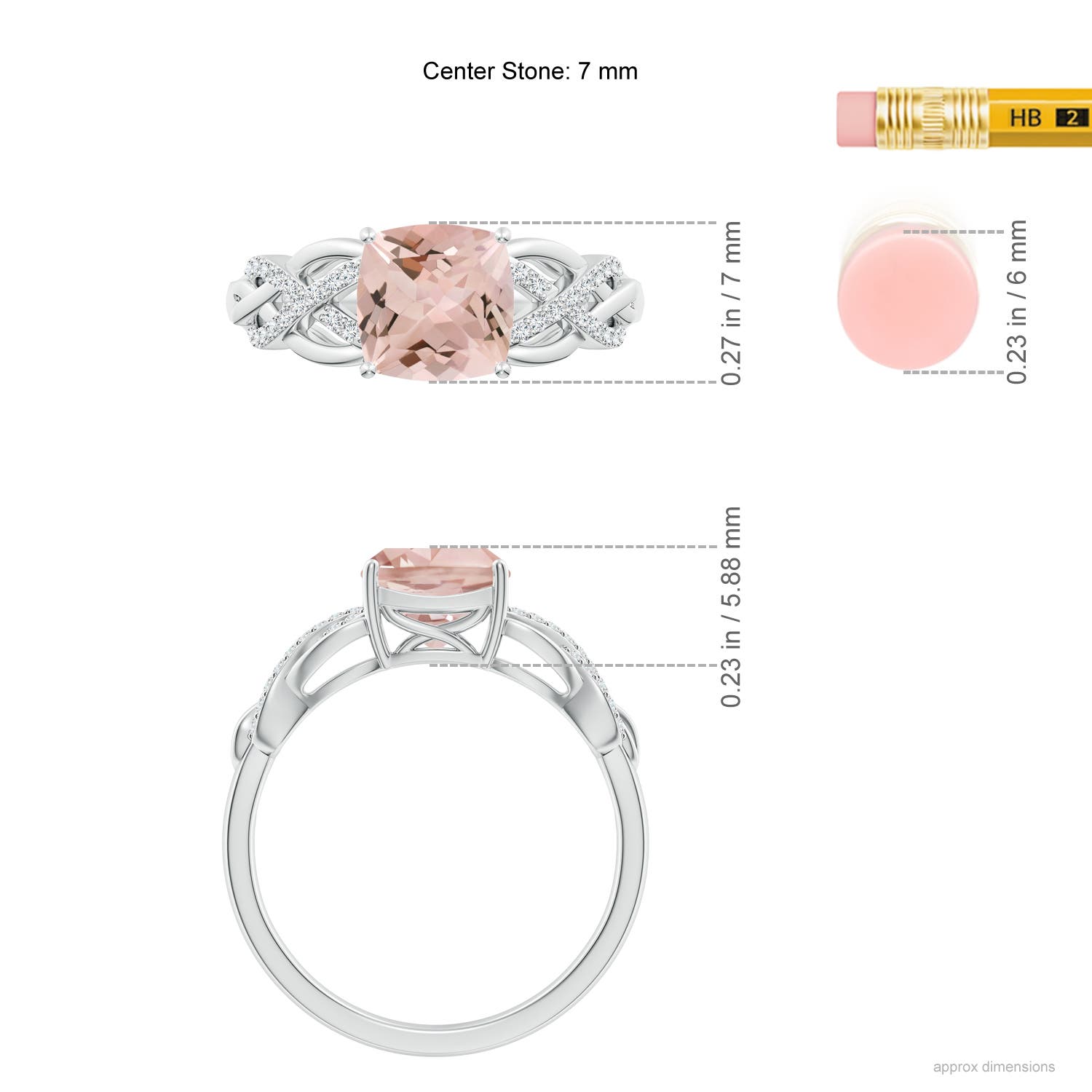 AA - Morganite / 1.3 CT / 14 KT White Gold