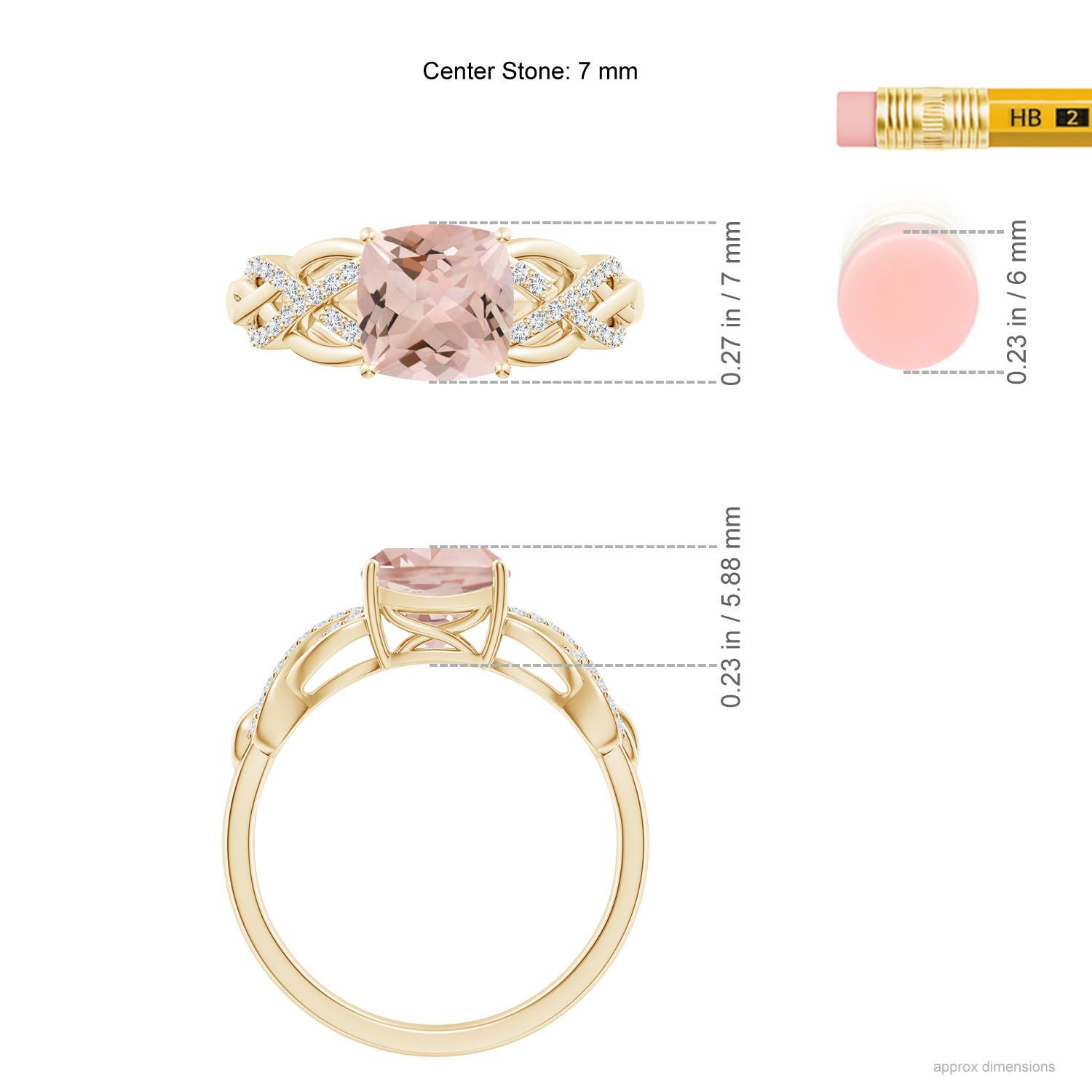 AA - Morganite / 1.3 CT / 14 KT Yellow Gold