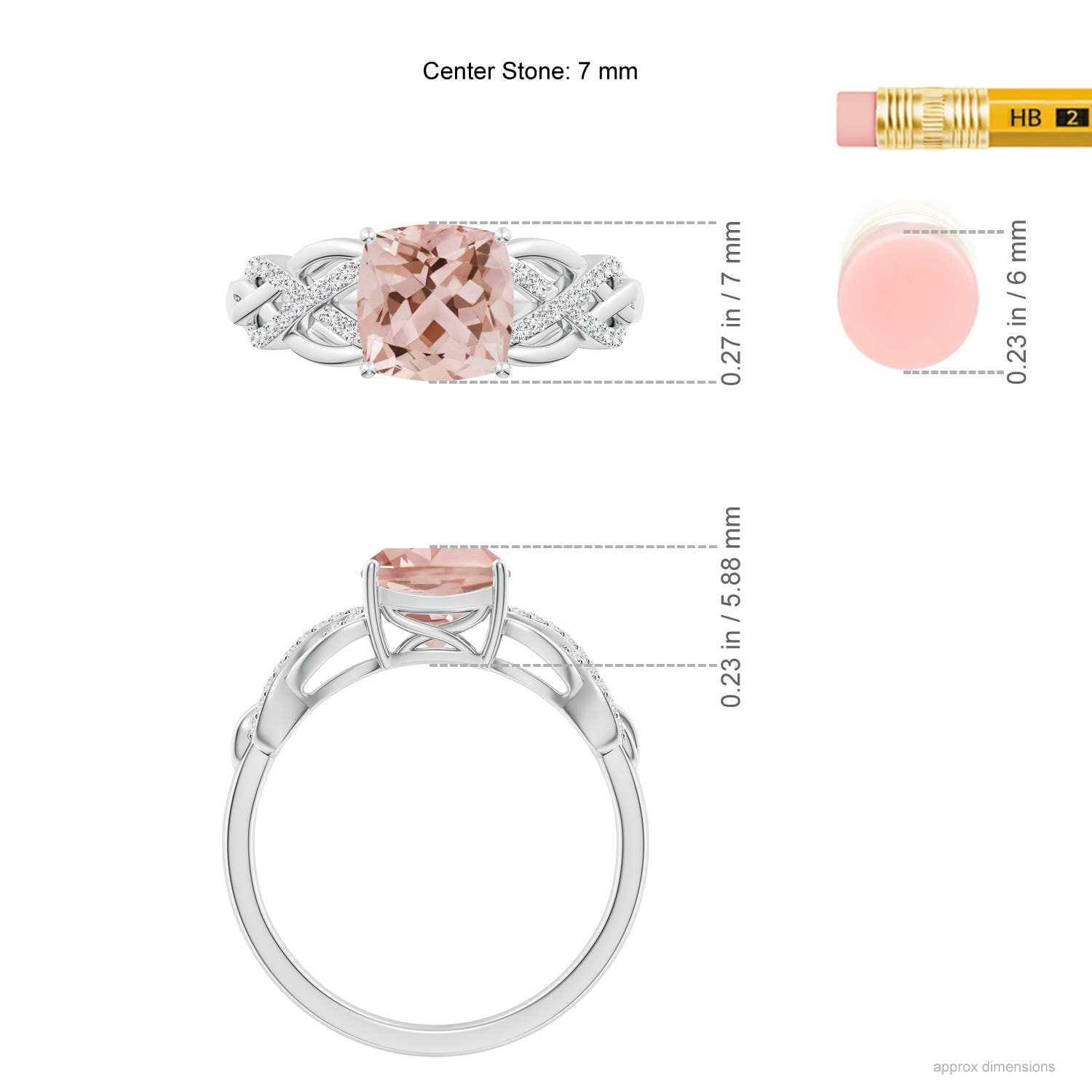 AAA - Morganite / 1.3 CT / 14 KT White Gold