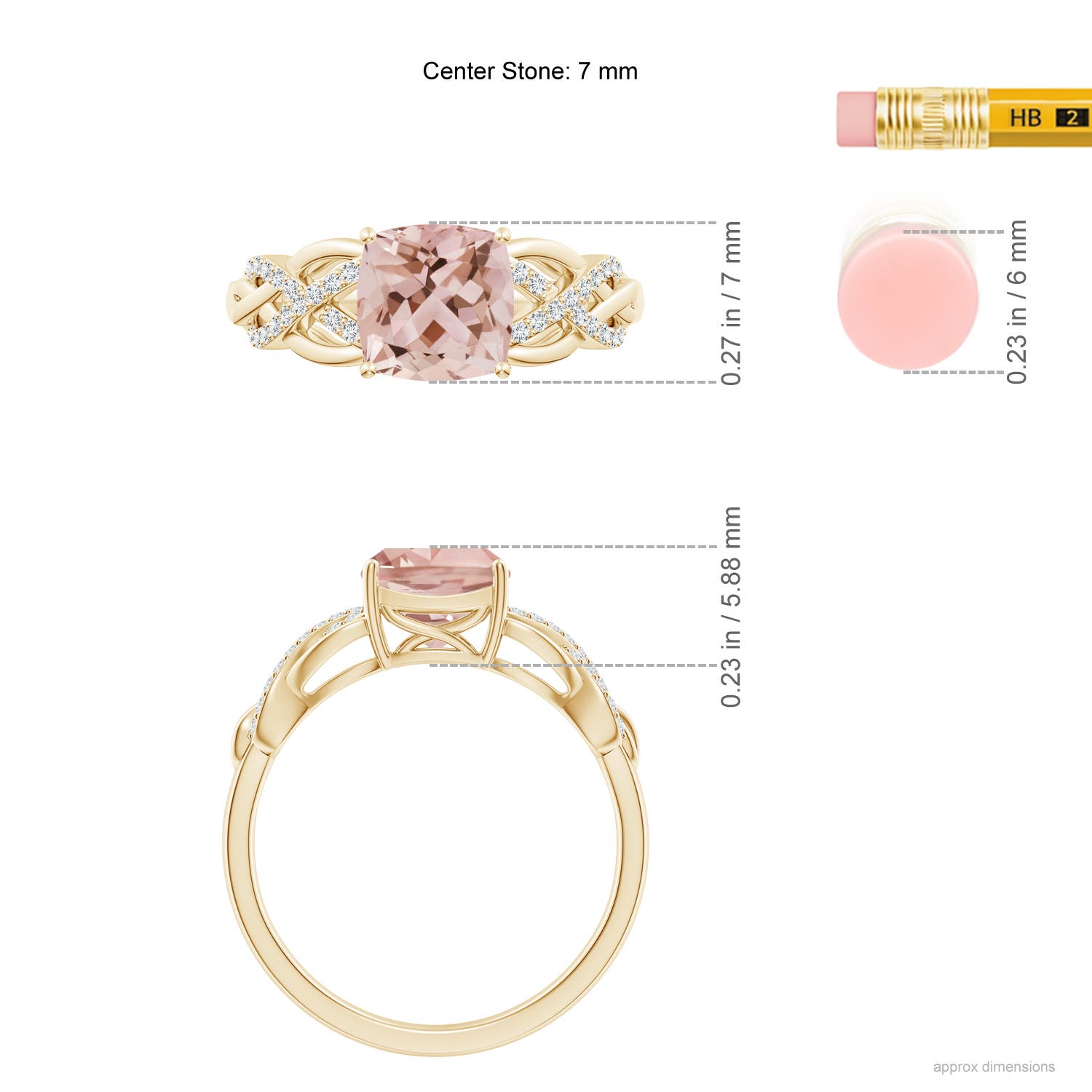 AAA - Morganite / 1.3 CT / 14 KT Yellow Gold