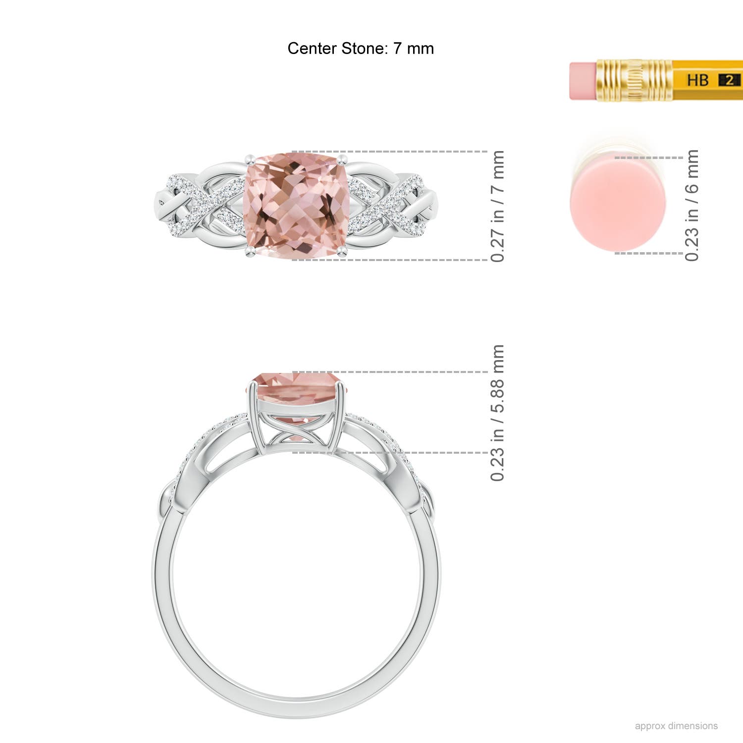 AAAA - Morganite / 1.3 CT / 14 KT White Gold