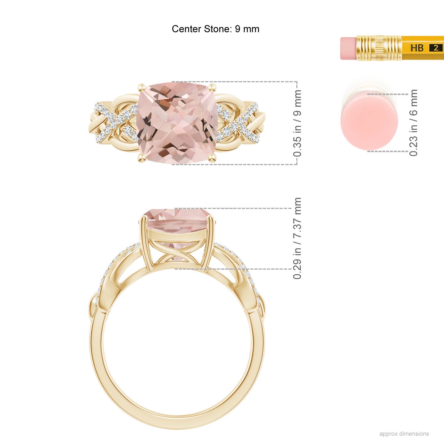 AA - Morganite / 2.86 CT / 14 KT Yellow Gold