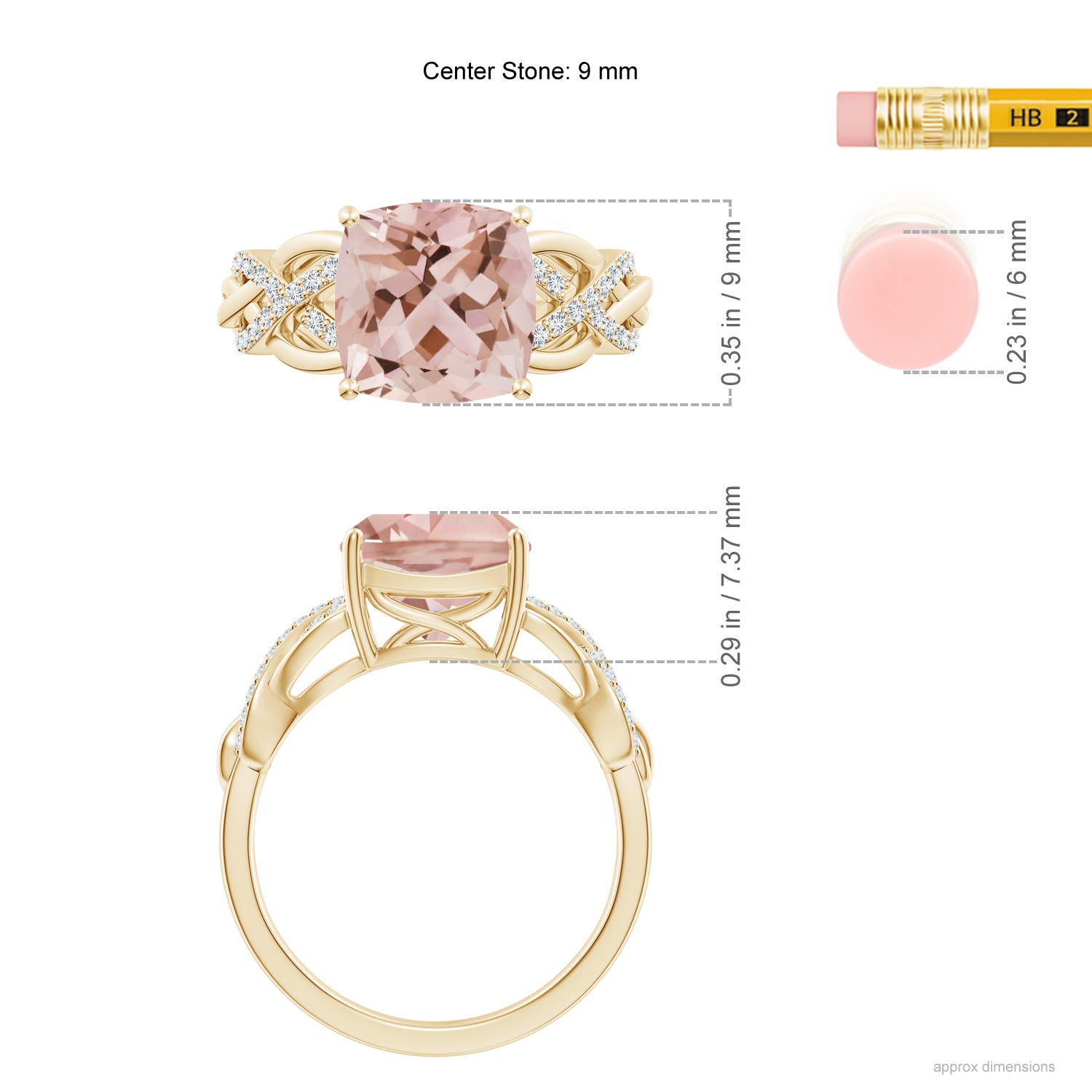 AAA - Morganite / 2.86 CT / 14 KT Yellow Gold