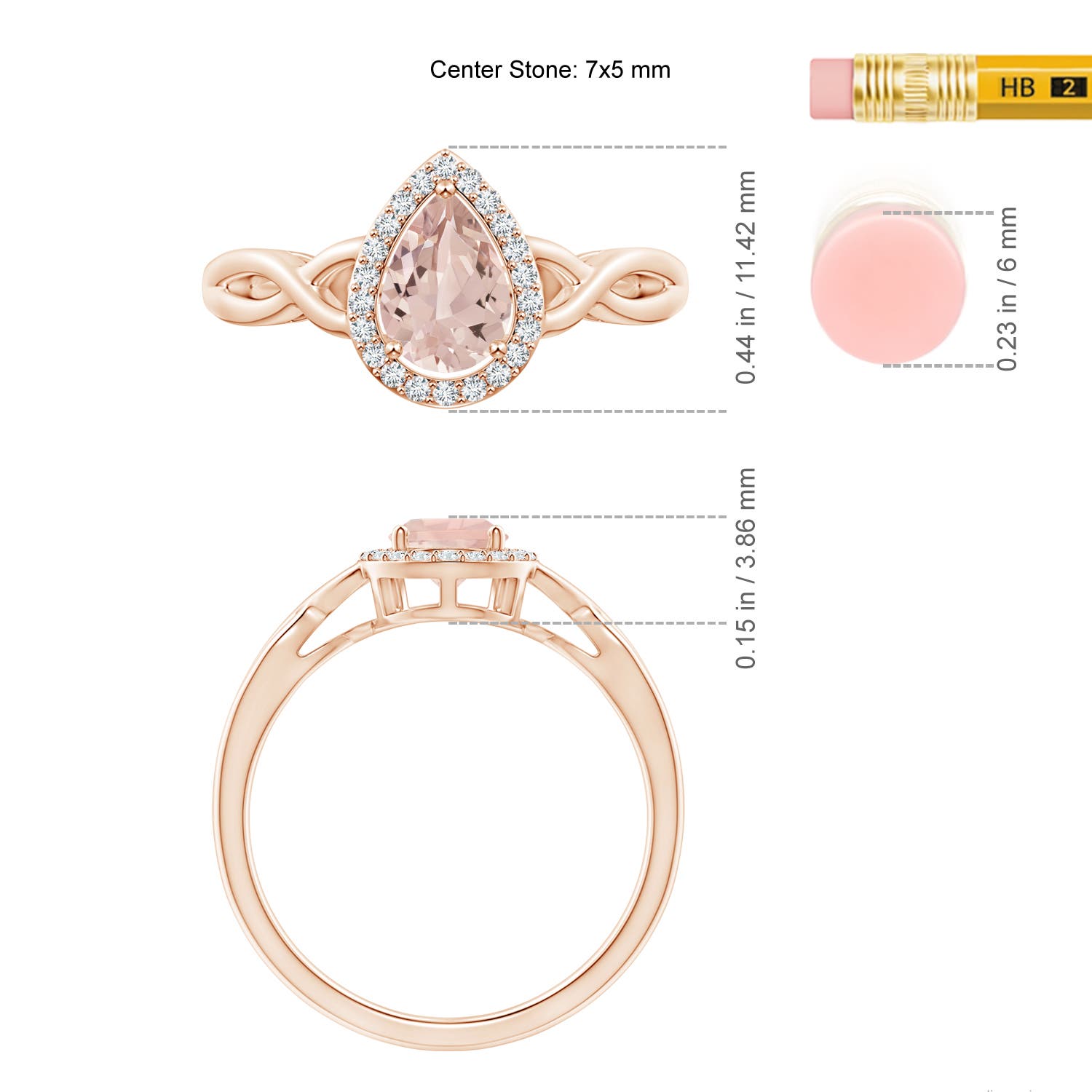 AA - Morganite / 0.73 CT / 14 KT Rose Gold