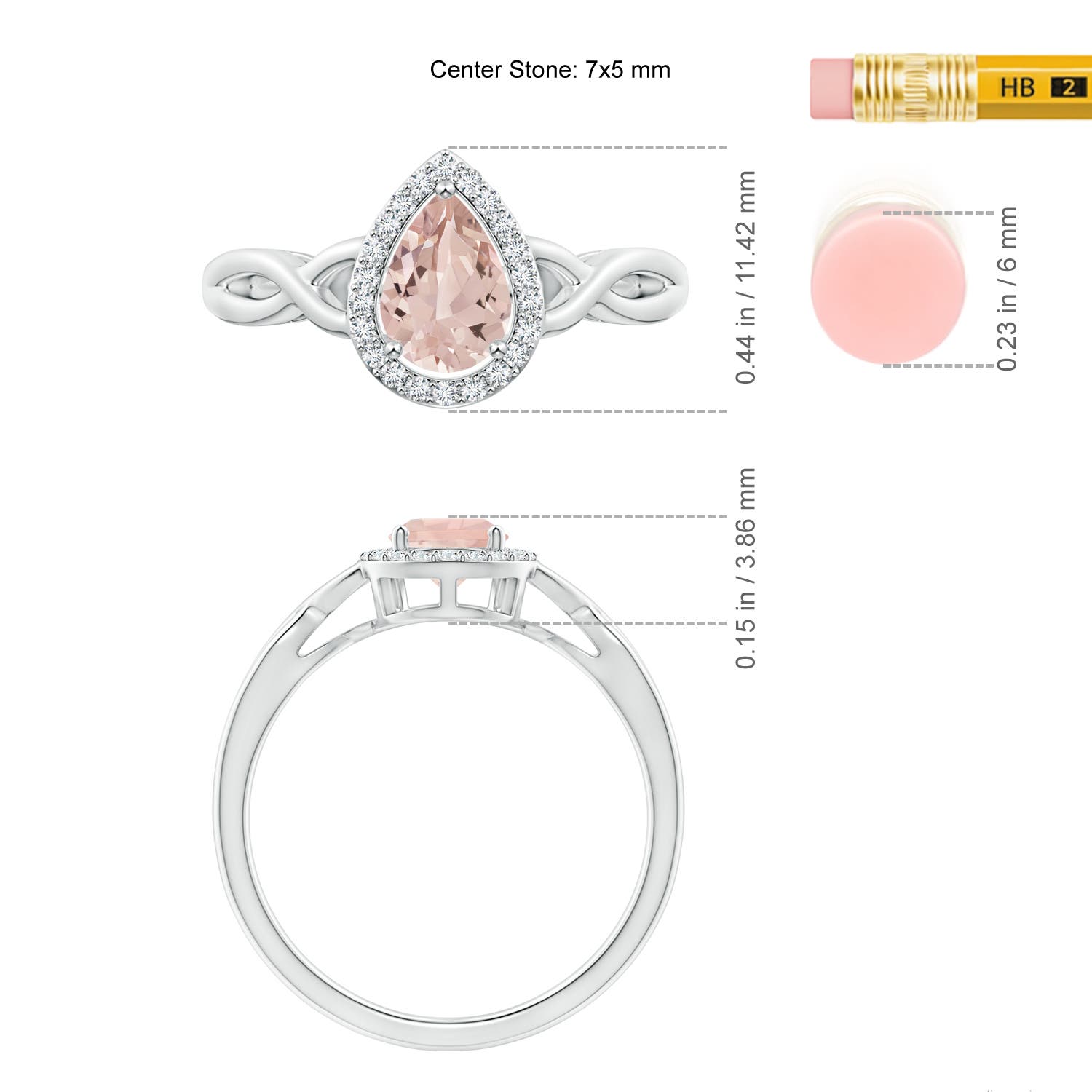 AA - Morganite / 0.73 CT / 14 KT White Gold