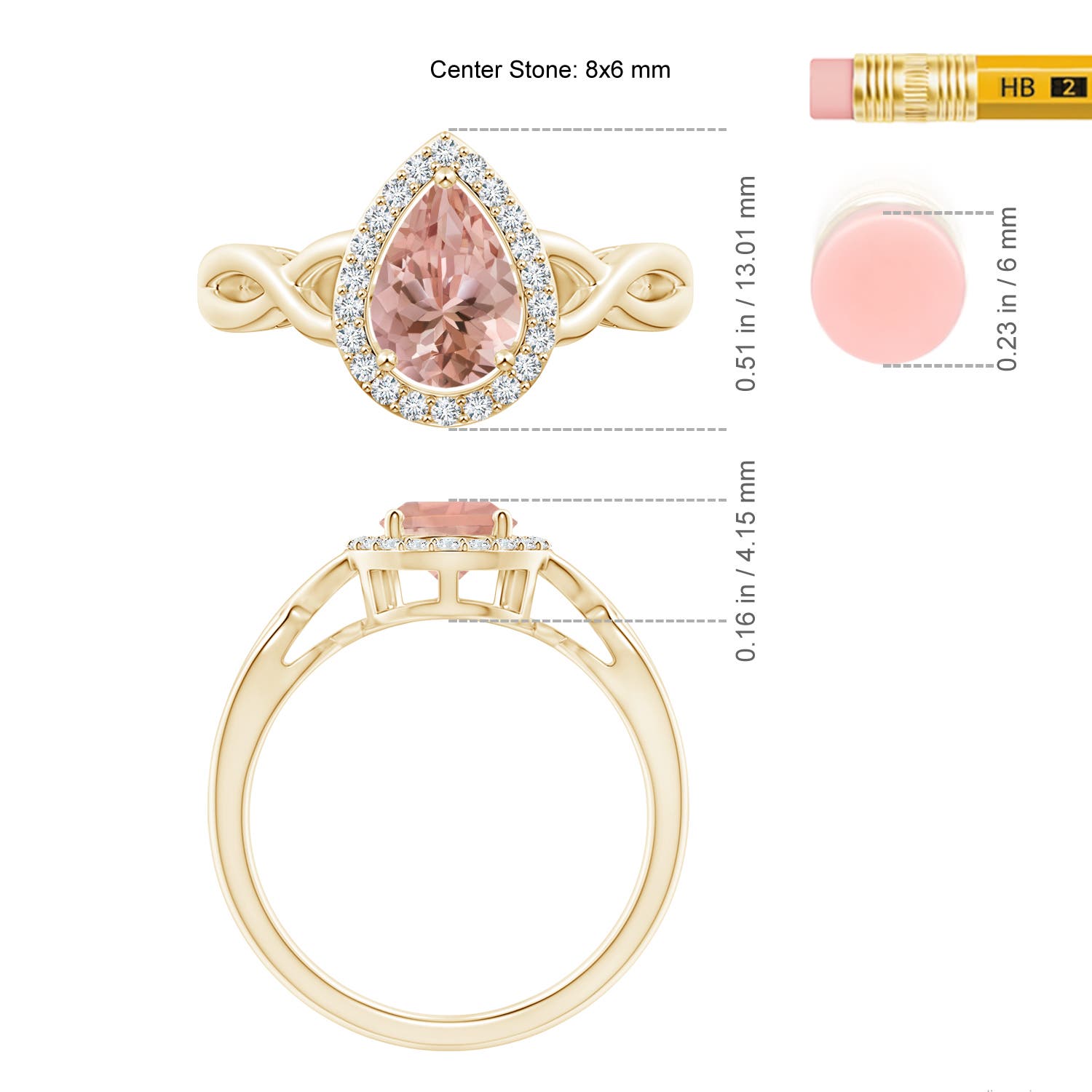 AAAA - Morganite / 1.13 CT / 14 KT Yellow Gold