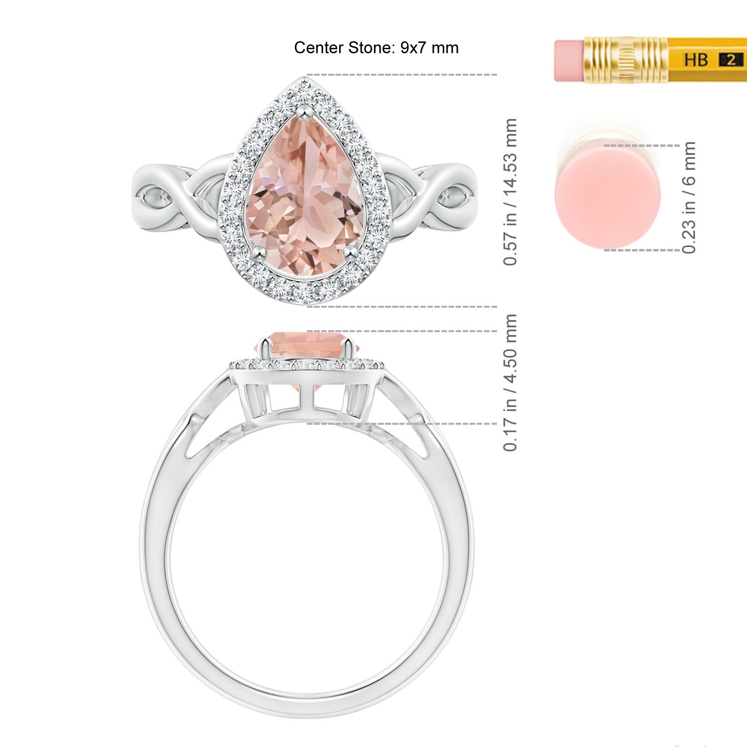 AAA - Morganite / 1.64 CT / 14 KT White Gold