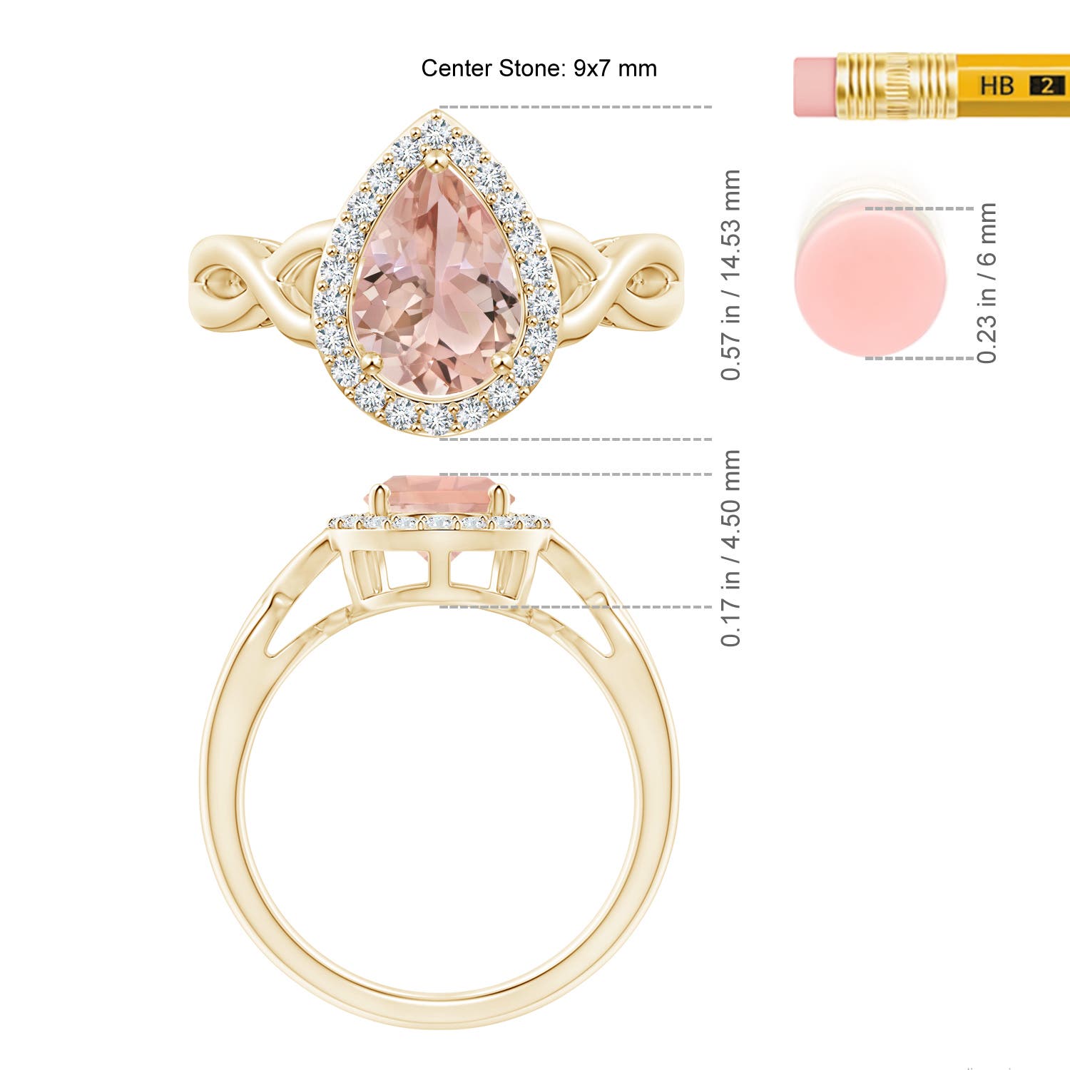 AAA - Morganite / 1.64 CT / 14 KT Yellow Gold