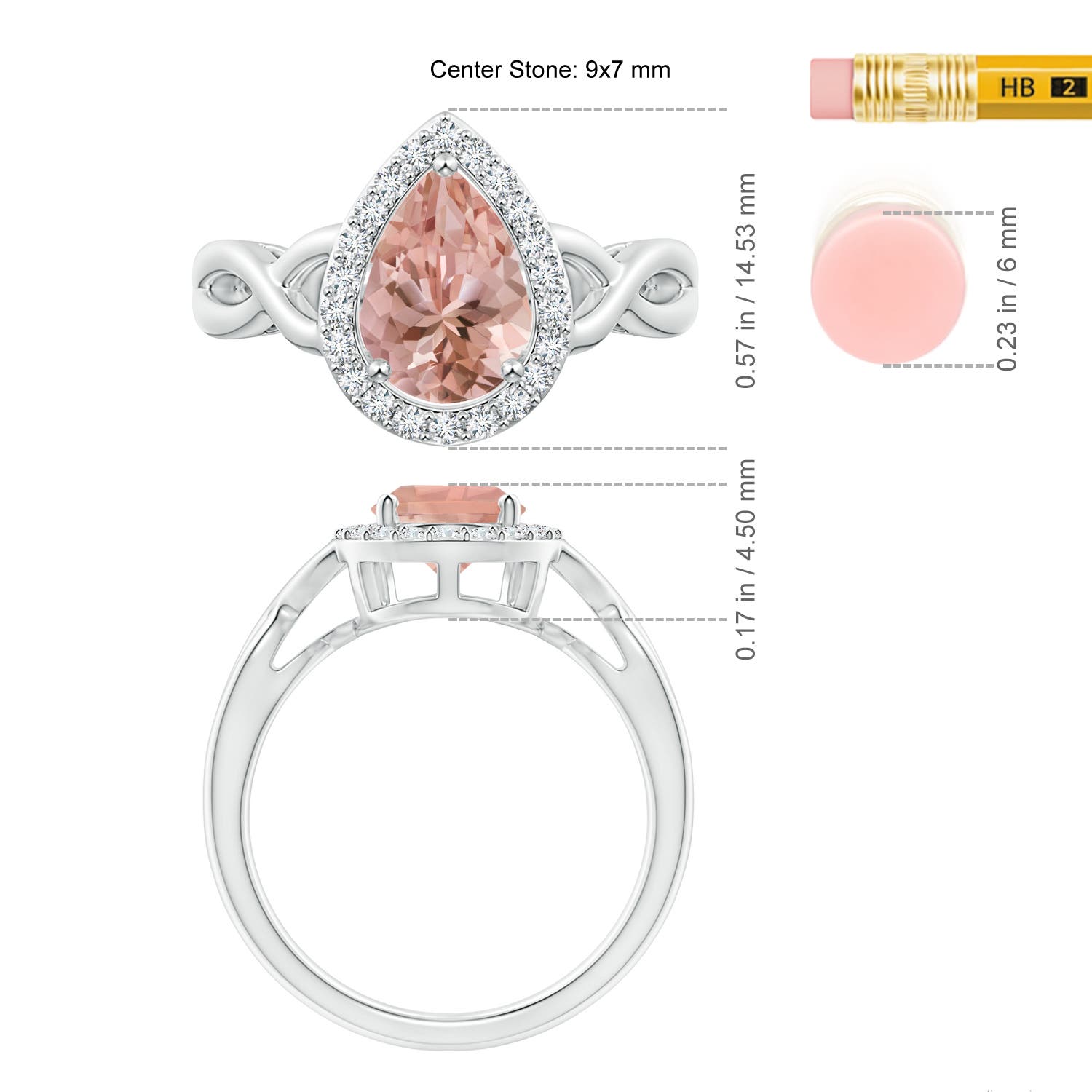 AAAA - Morganite / 1.64 CT / 14 KT White Gold