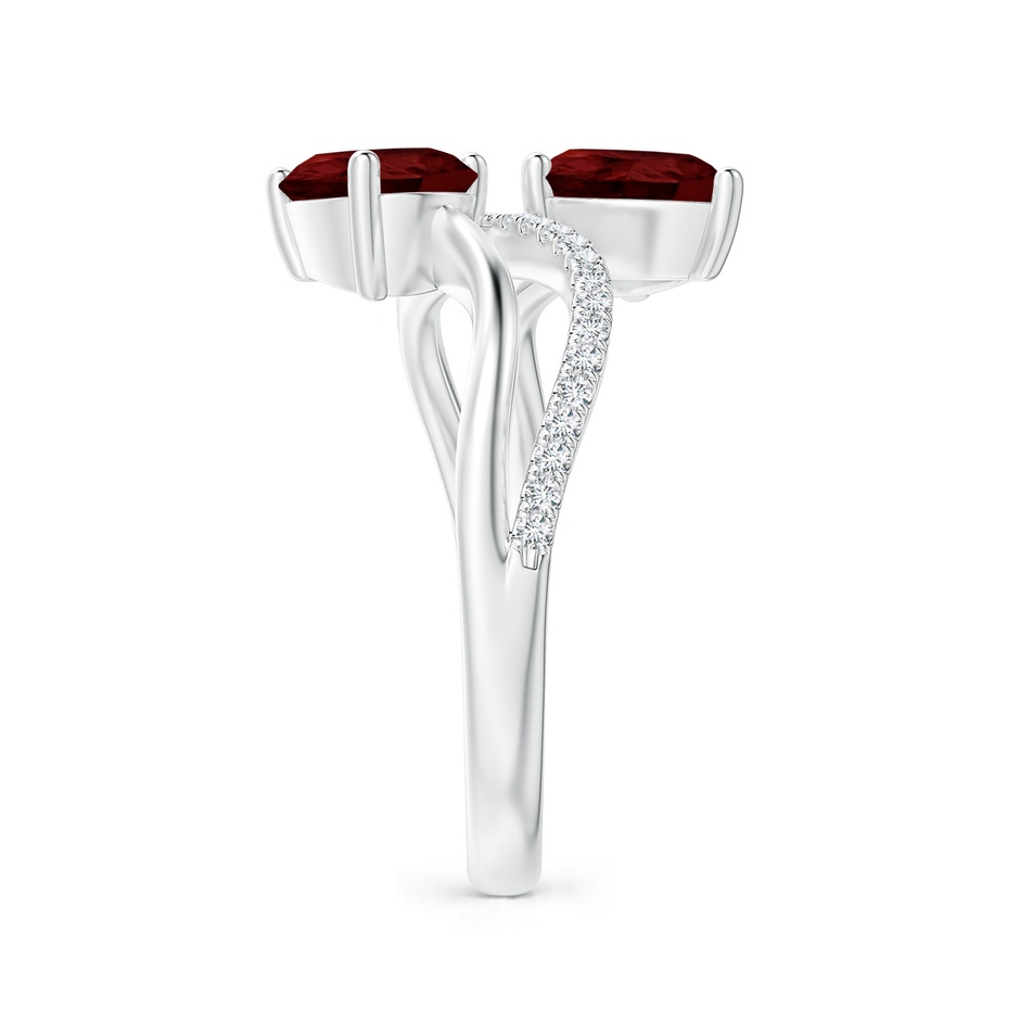 7x5mm A Pear-Shaped Garnet Two-Stone Bypass Ring in P950 Platinum side 2