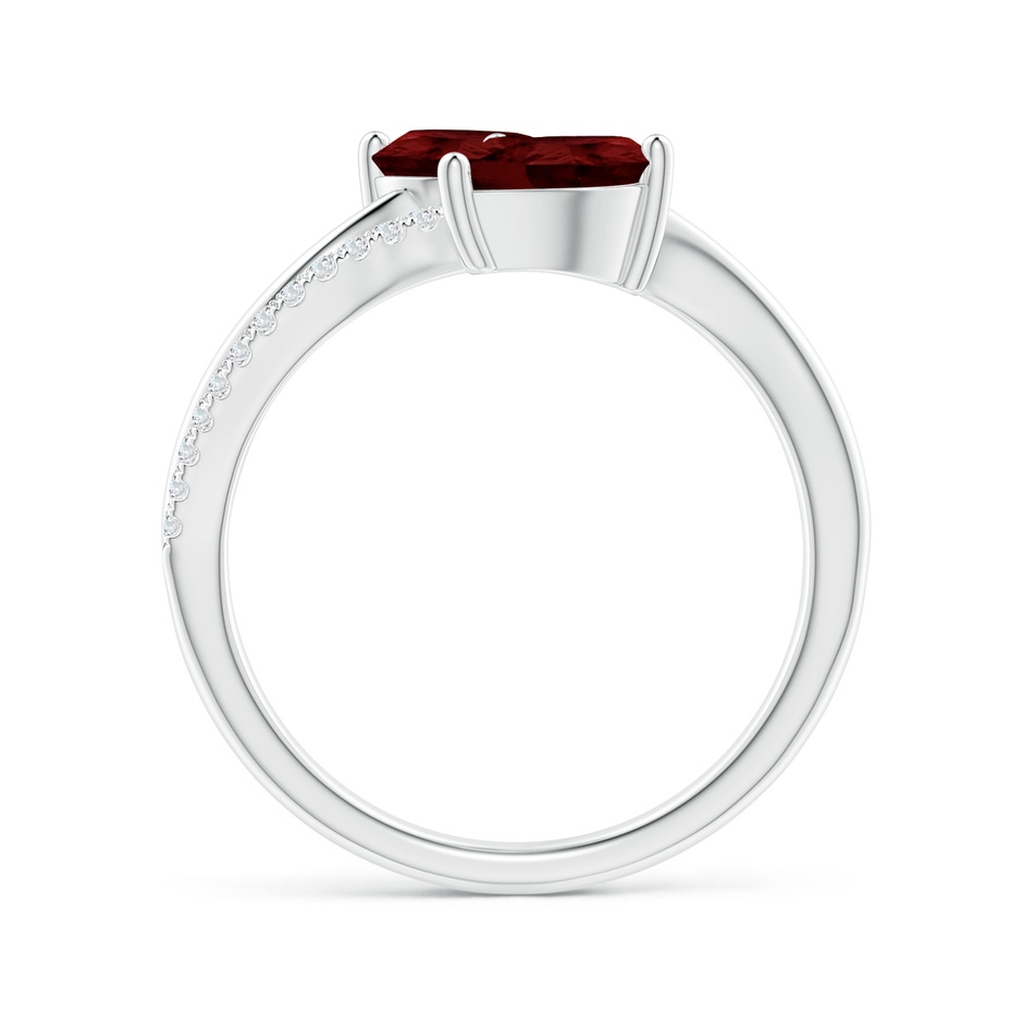 8x6mm A Pear-Shaped Garnet Two-Stone Bypass Ring in White Gold side 1