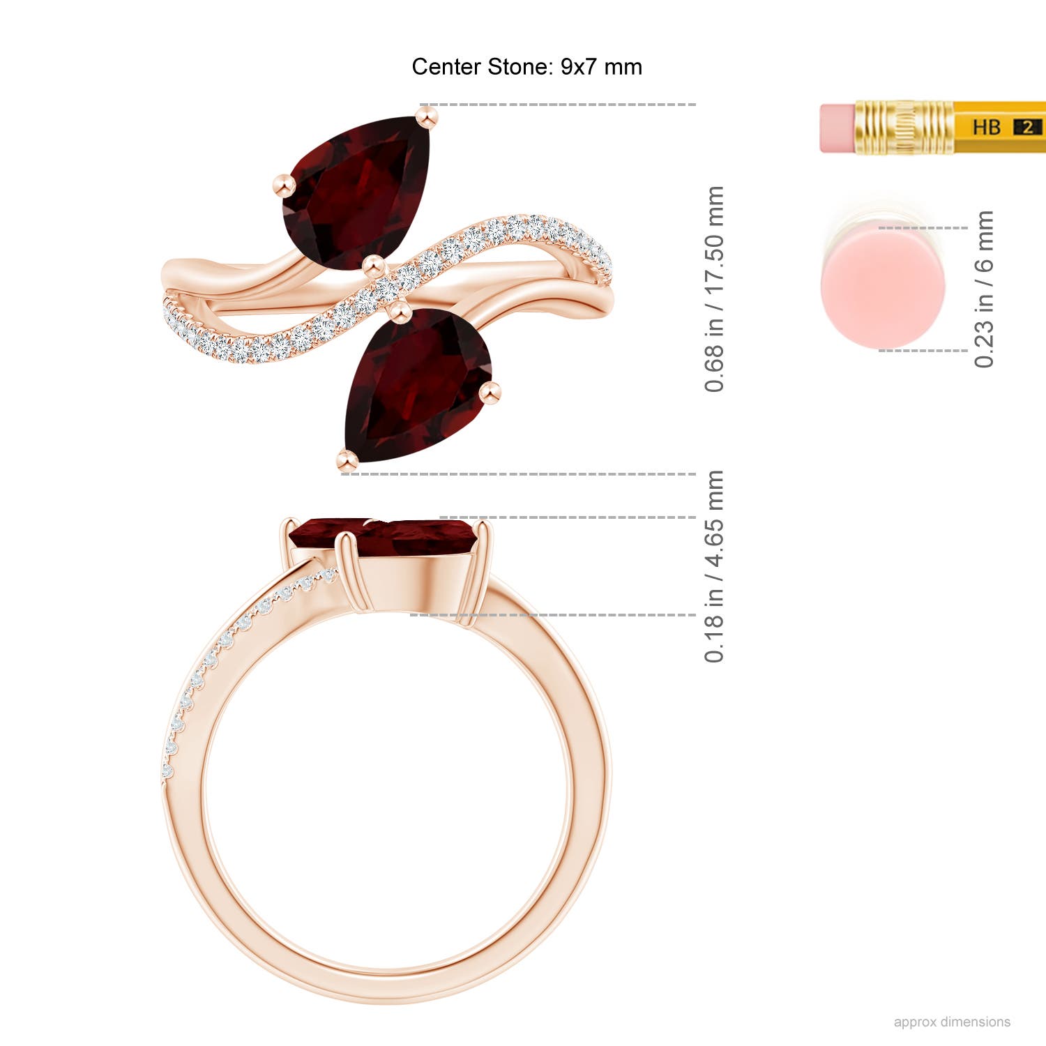 A - Garnet / 3.75 CT / 14 KT Rose Gold