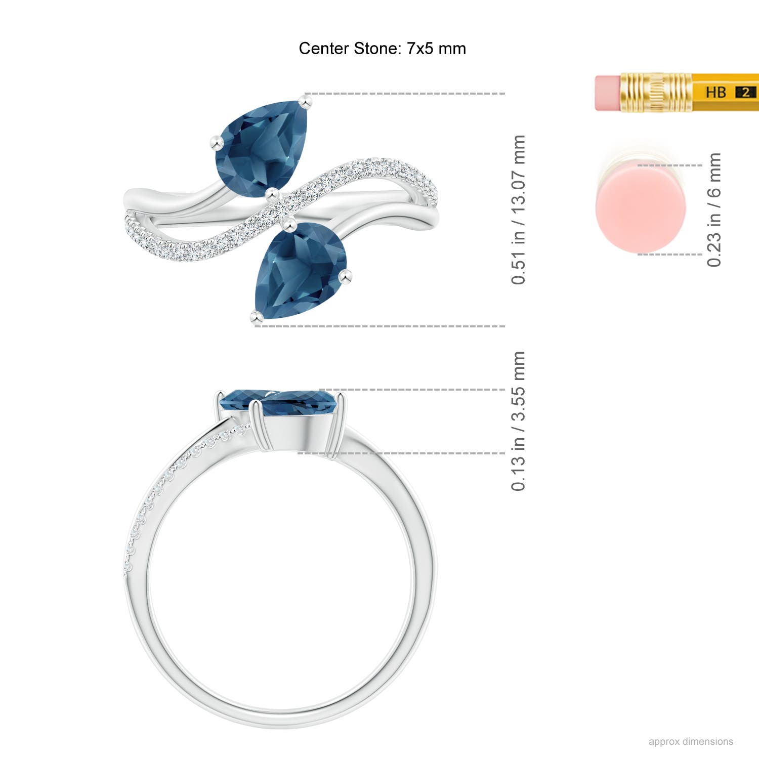 A - London Blue Topaz / 1.75 CT / 14 KT White Gold