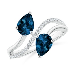 Fashion Platinum London Blue Topaz Rings