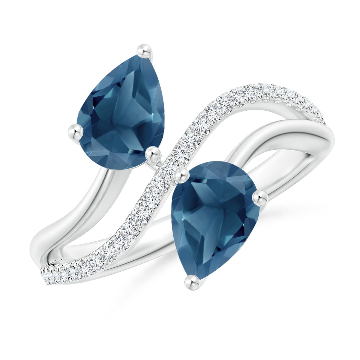 A - London Blue Topaz / 2.65 CT / 14 KT White Gold