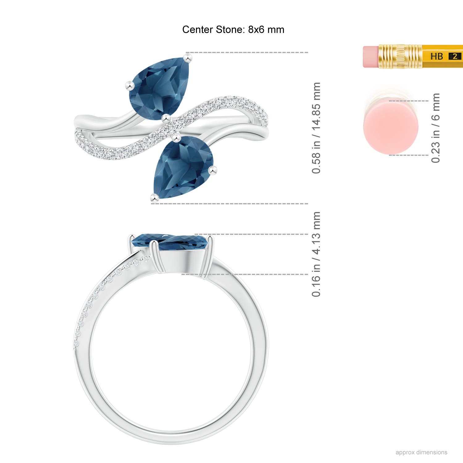 A - London Blue Topaz / 2.65 CT / 14 KT White Gold