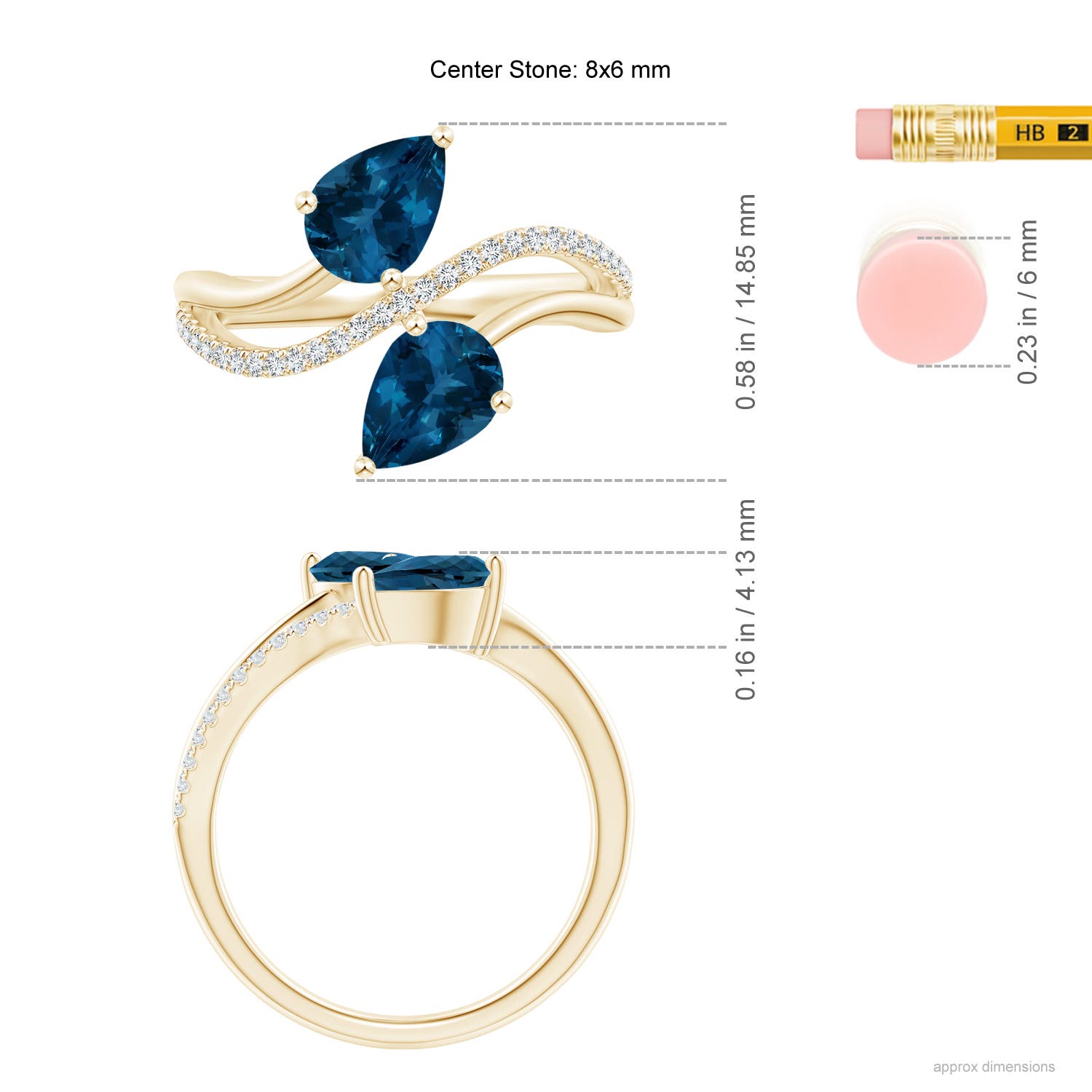 AAA - London Blue Topaz / 2.65 CT / 14 KT Yellow Gold