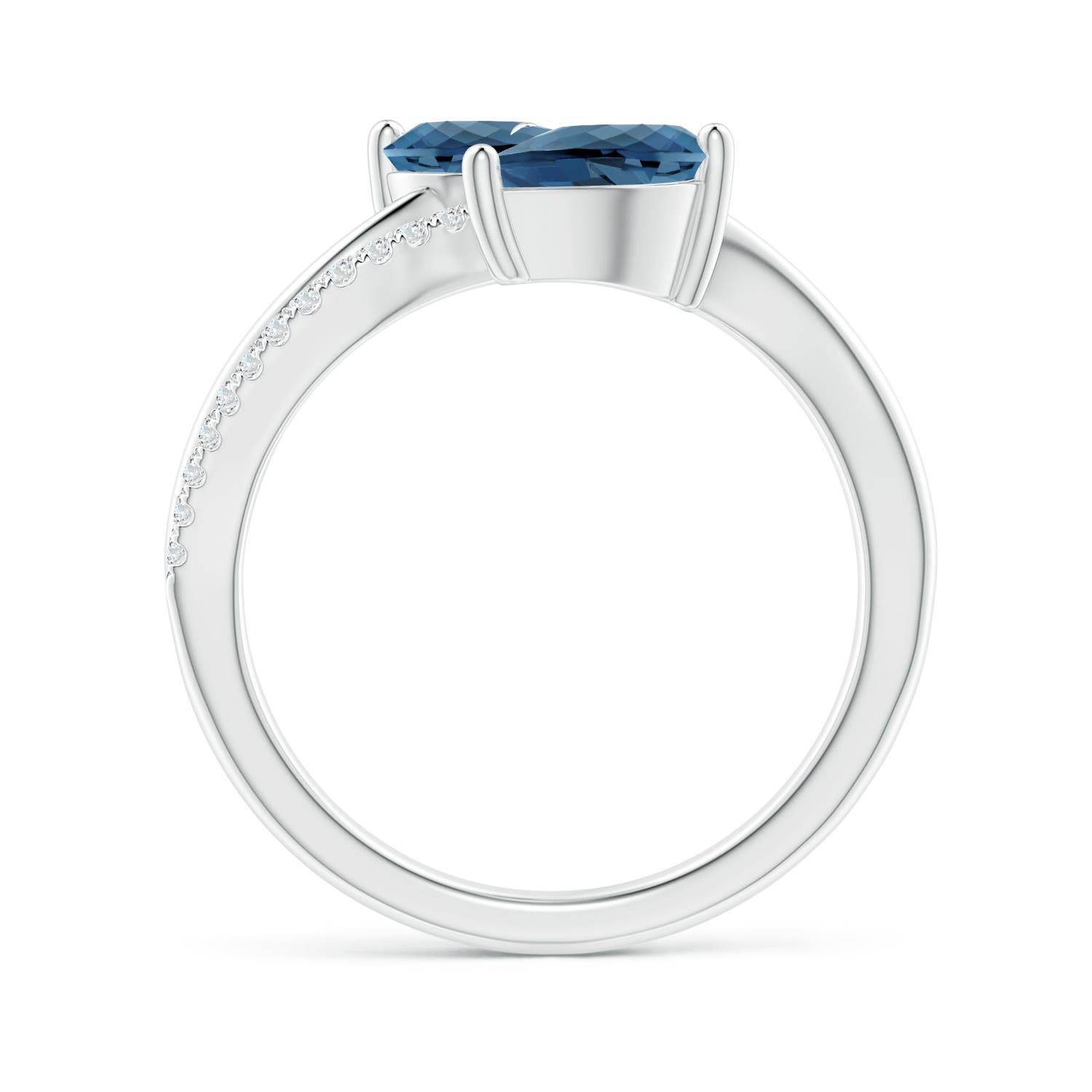 A - London Blue Topaz / 3.95 CT / 14 KT White Gold