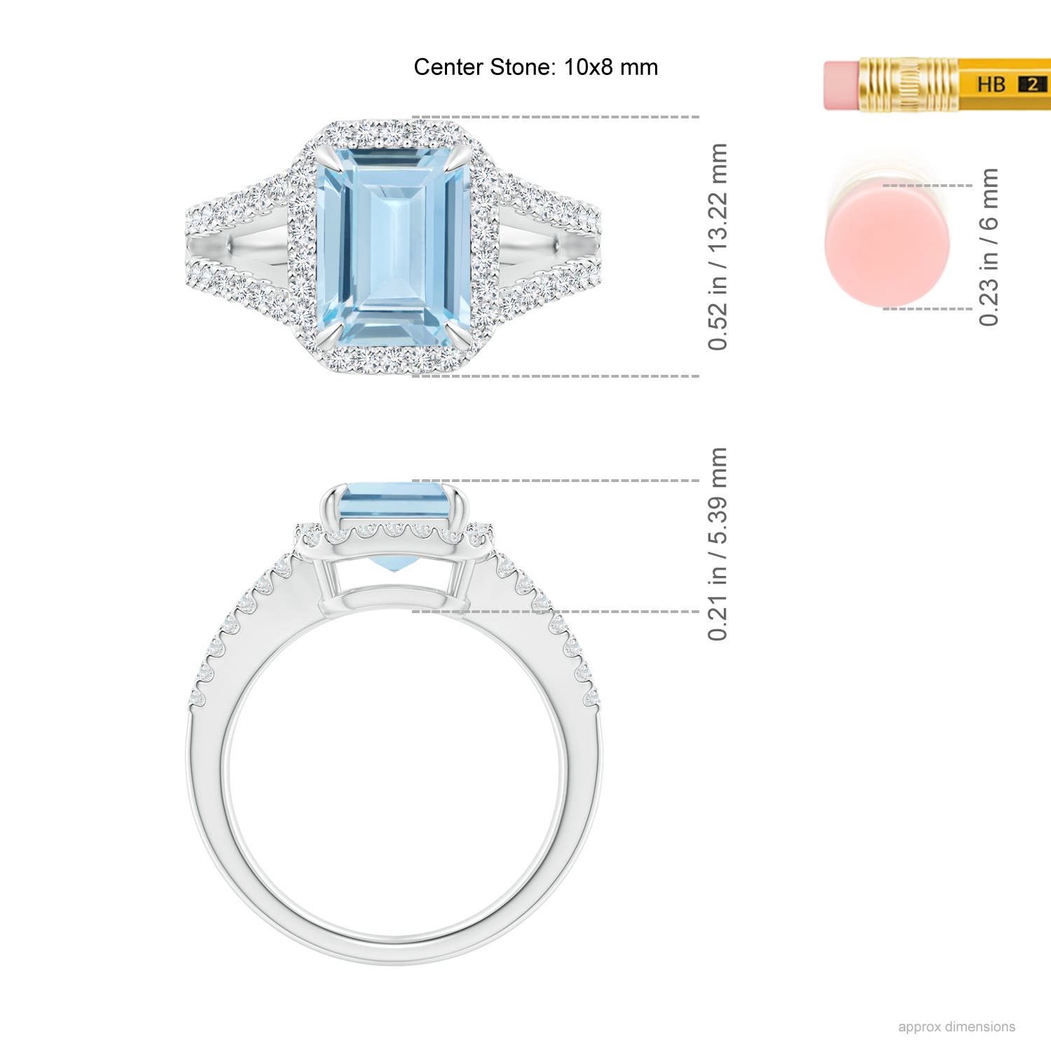 AA - Aquamarine / 3.43 CT / 14 KT White Gold