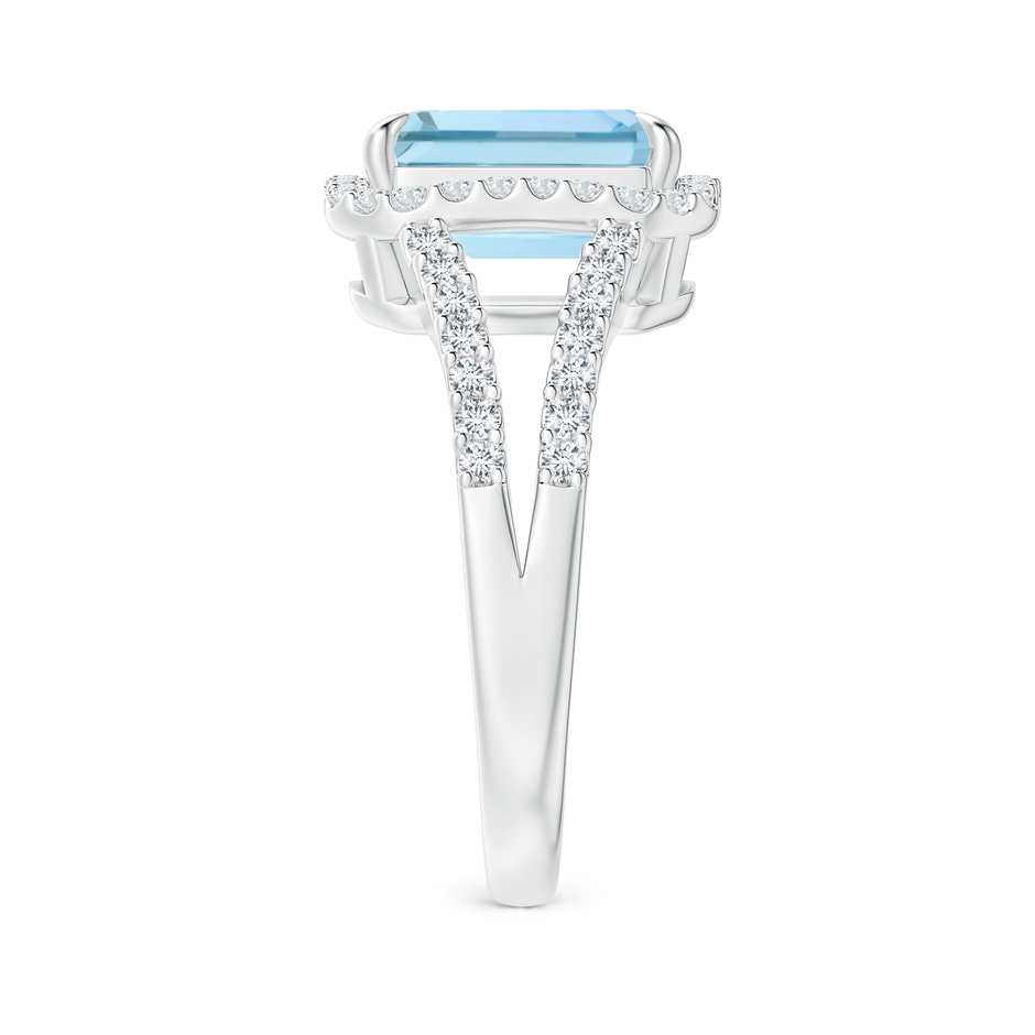 10x8mm AAA Emerald-Cut Aquamarine Split Shank Halo Ring in White Gold side 299