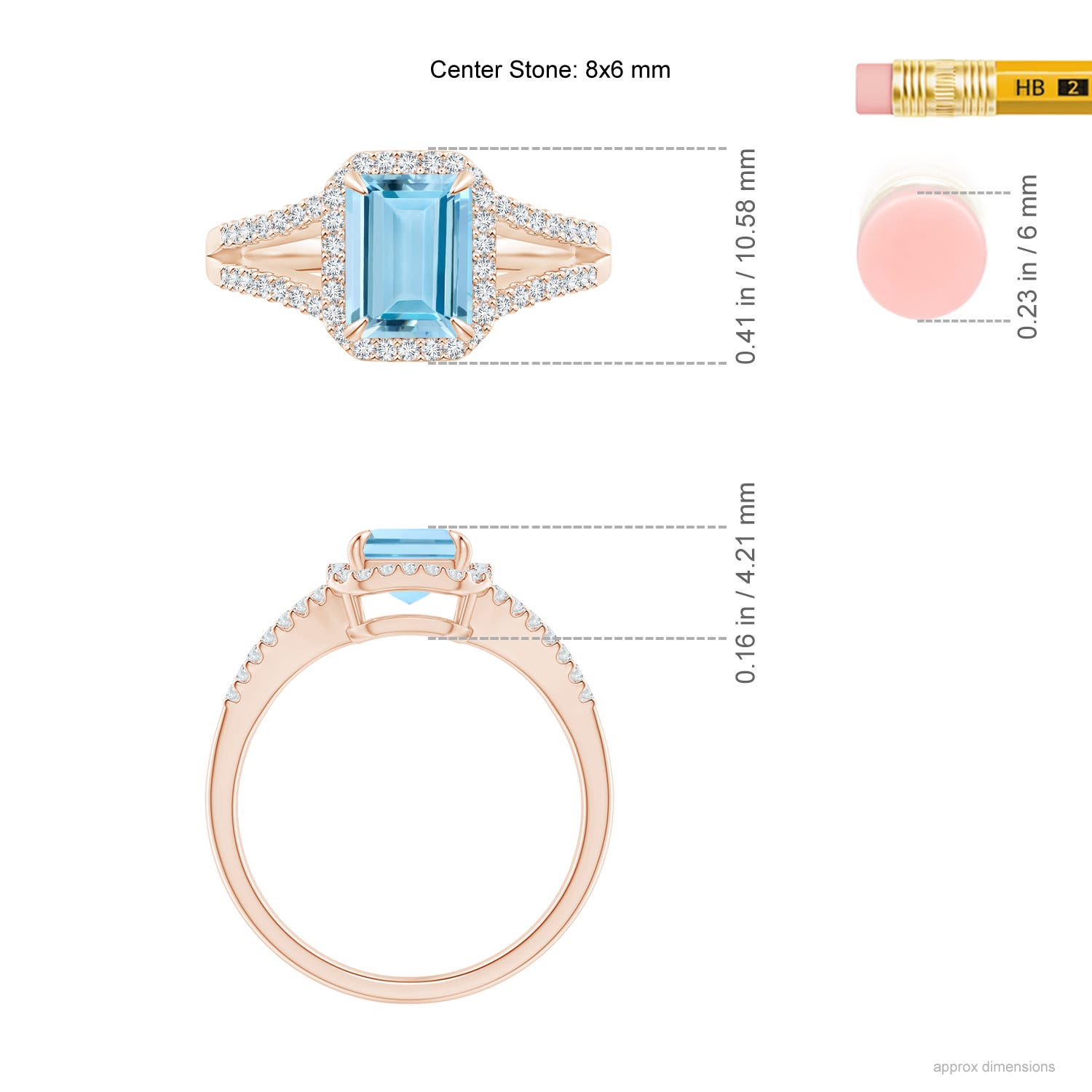 AAAA - Aquamarine / 1.54 CT / 14 KT Rose Gold