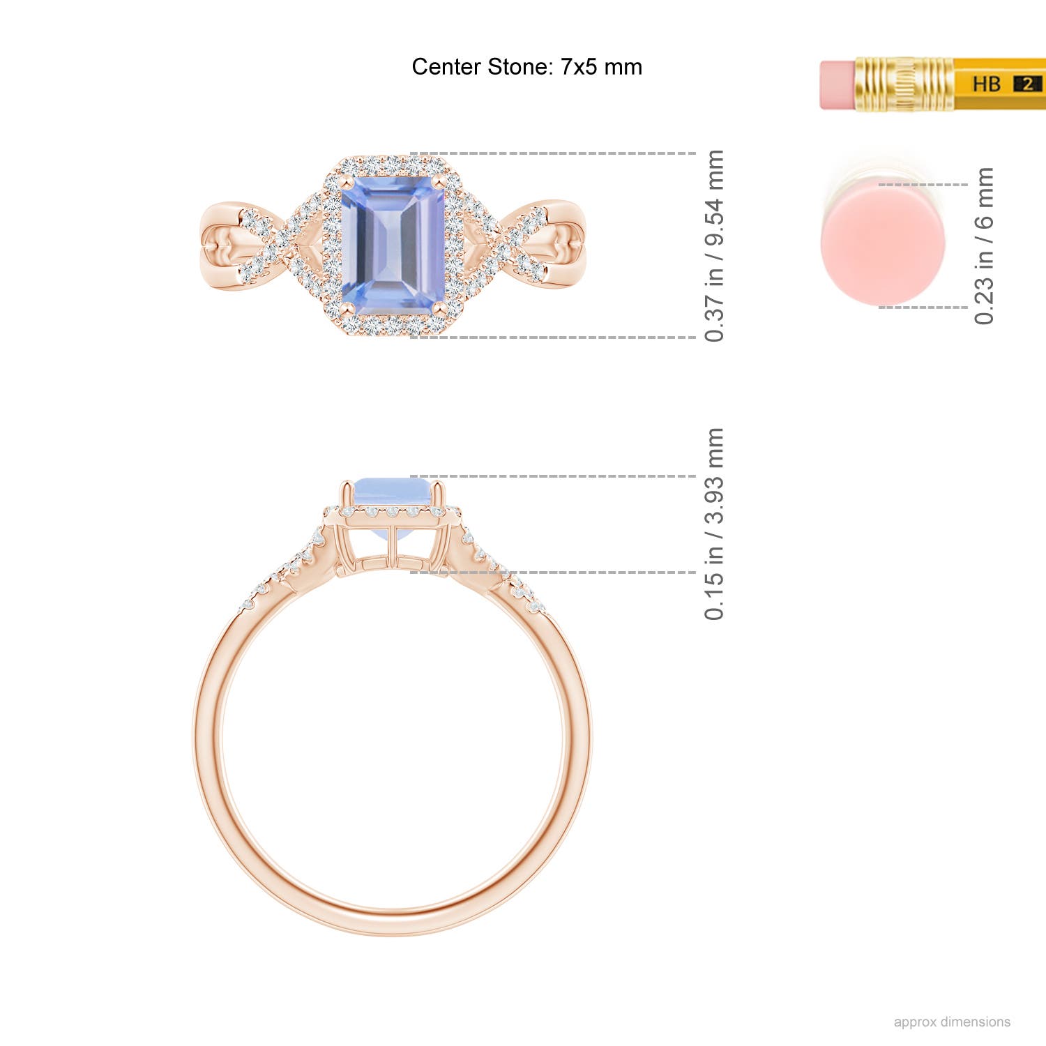 A - Tanzanite / 1.17 CT / 14 KT Rose Gold