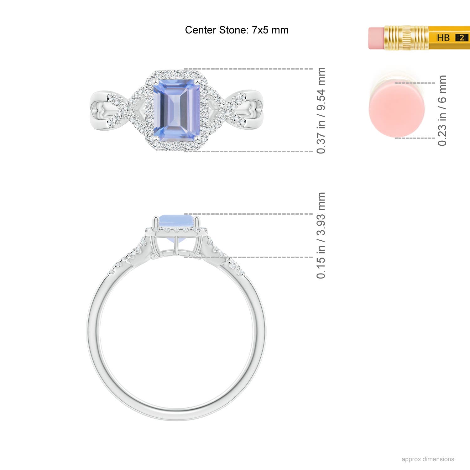 A - Tanzanite / 1.17 CT / 14 KT White Gold