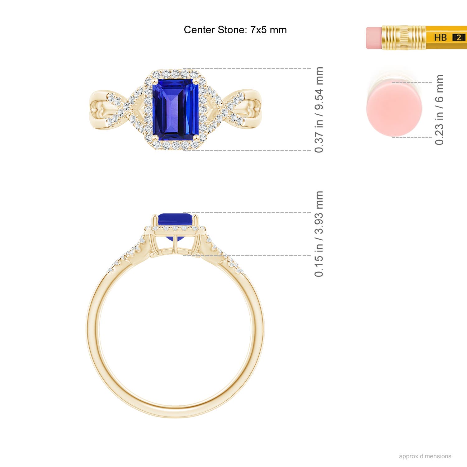 AAAA - Tanzanite / 1.17 CT / 14 KT Yellow Gold