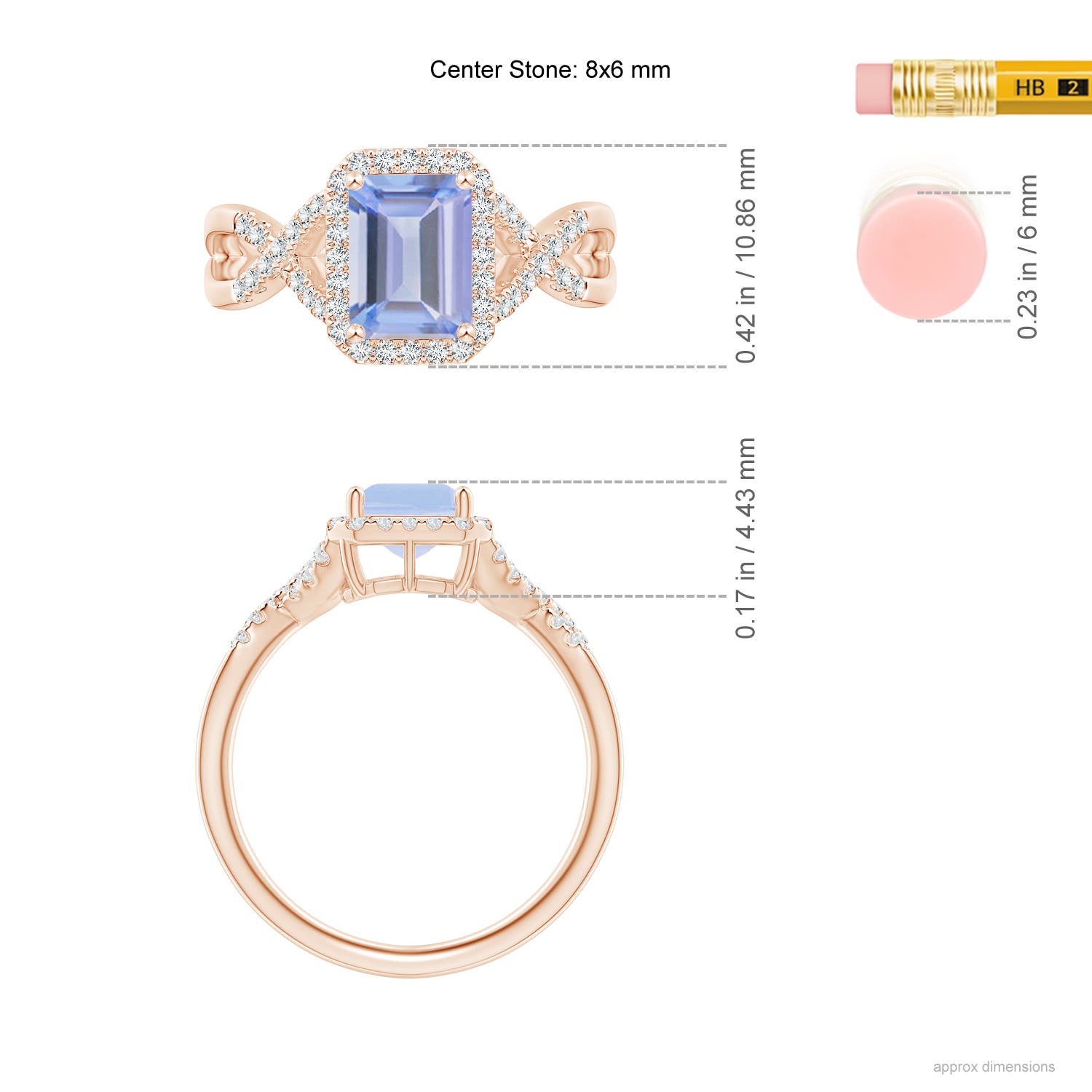 A - Tanzanite / 1.74 CT / 14 KT Rose Gold