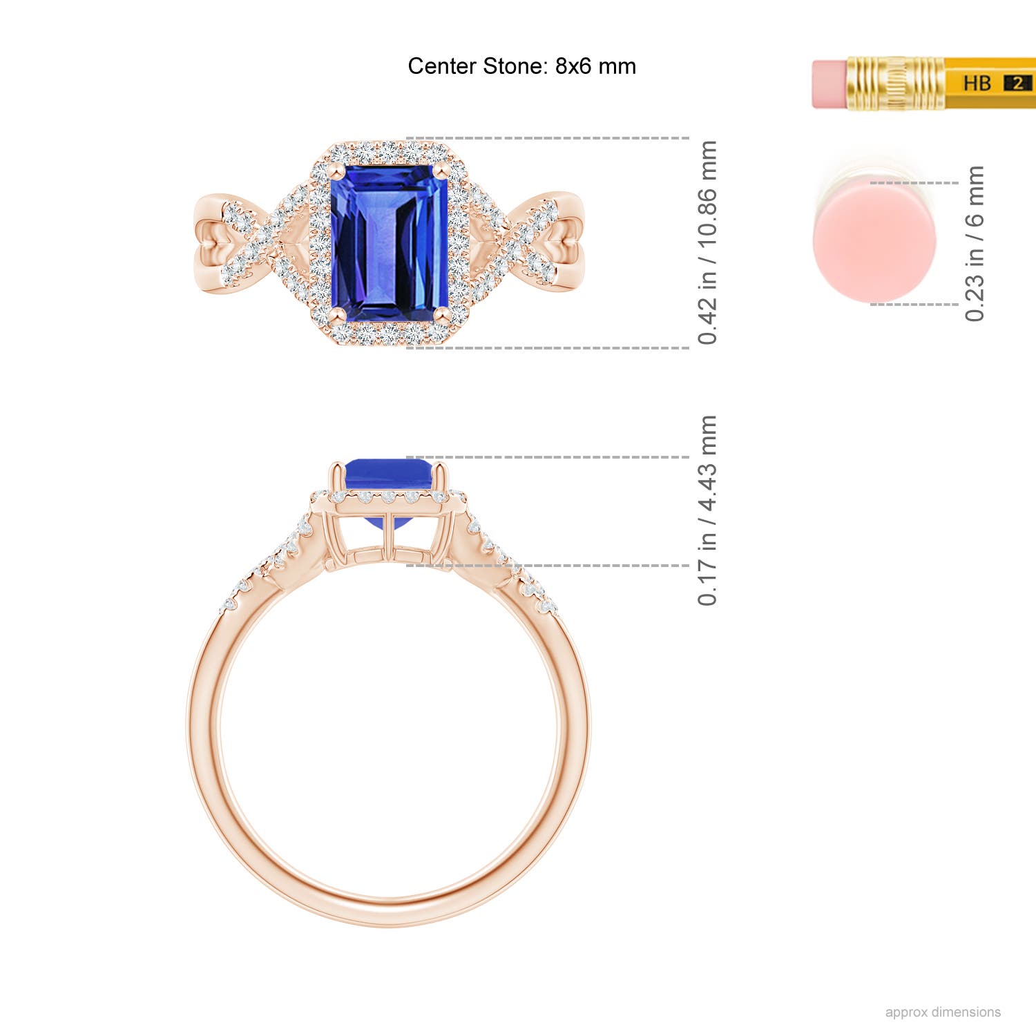 AAA - Tanzanite / 1.74 CT / 14 KT Rose Gold