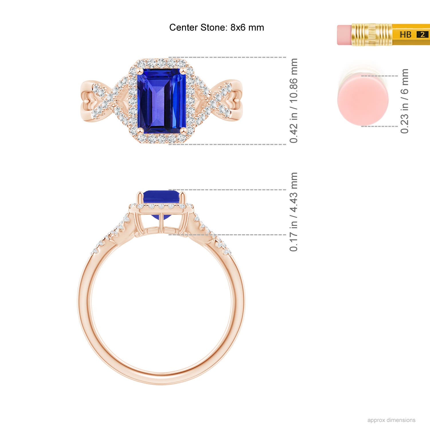 AAAA - Tanzanite / 1.74 CT / 14 KT Rose Gold