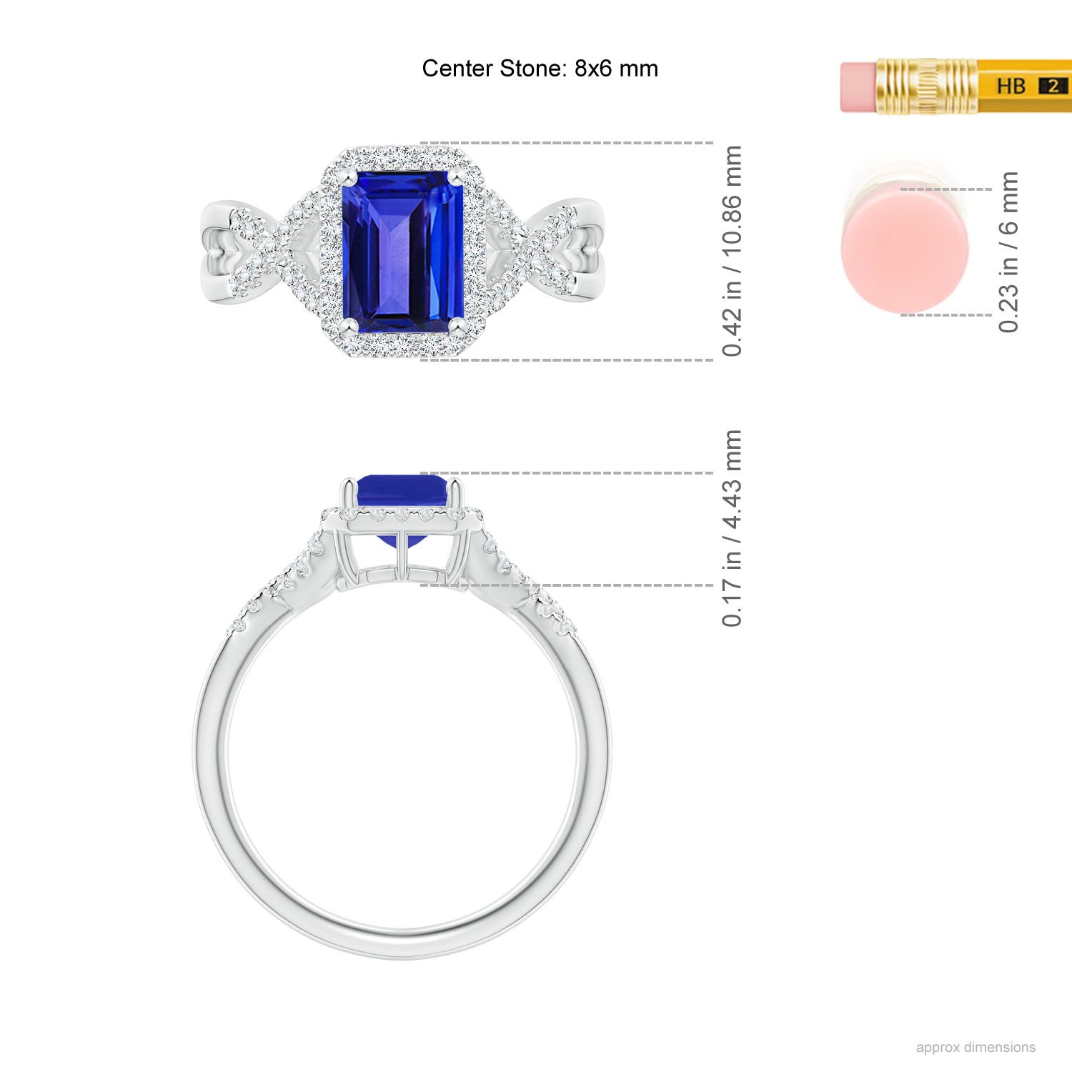 AAAA - Tanzanite / 1.74 CT / 14 KT White Gold