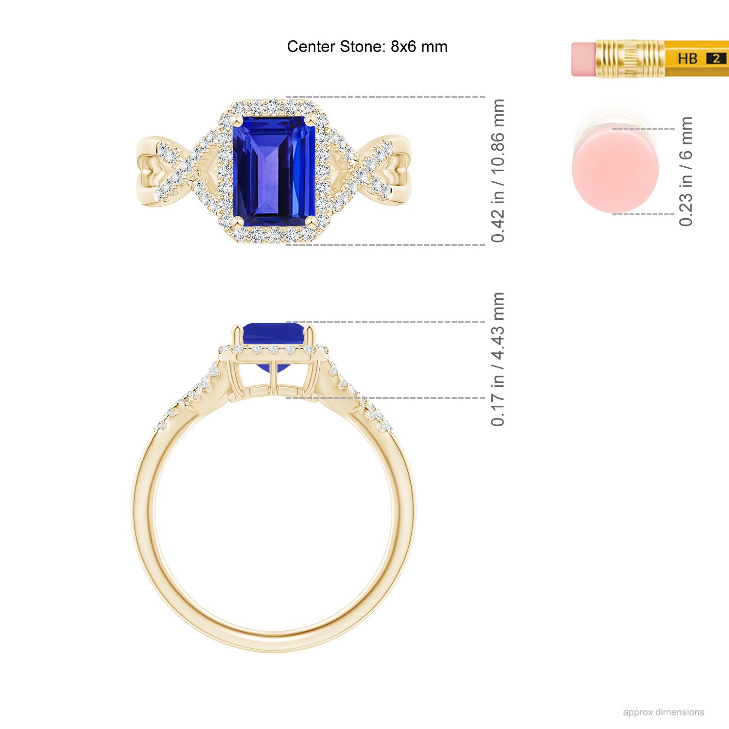 AAAA - Tanzanite / 1.74 CT / 14 KT Yellow Gold