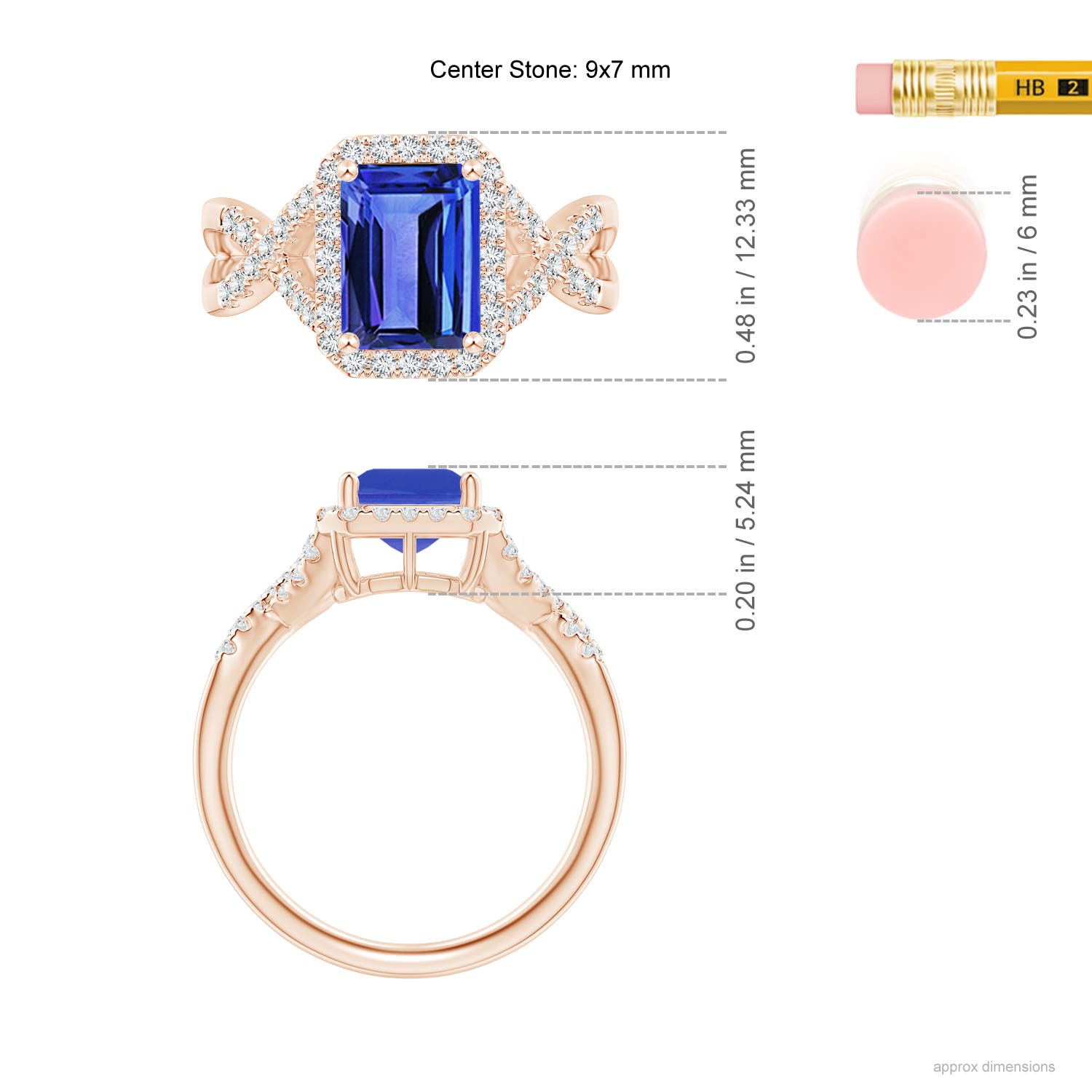 AAA - Tanzanite / 2.78 CT / 14 KT Rose Gold