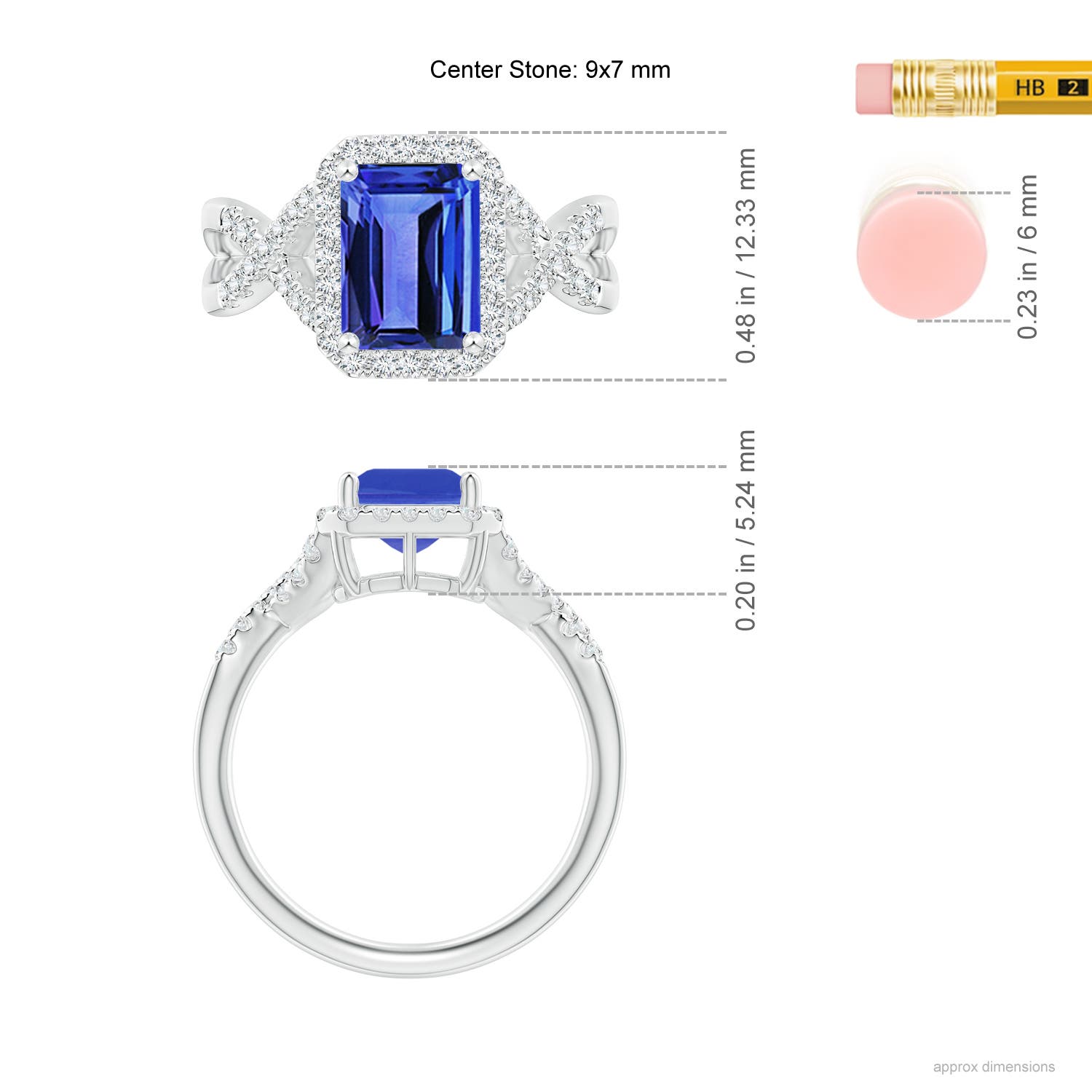 AAA - Tanzanite / 2.78 CT / 14 KT White Gold