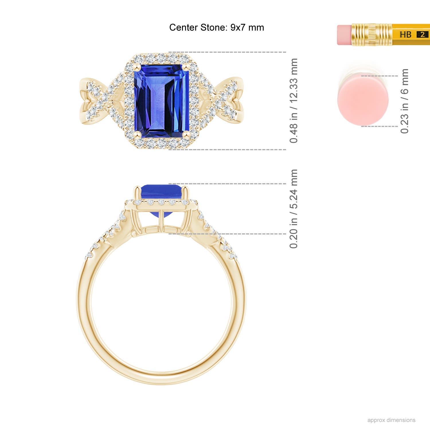 AAA - Tanzanite / 2.78 CT / 14 KT Yellow Gold