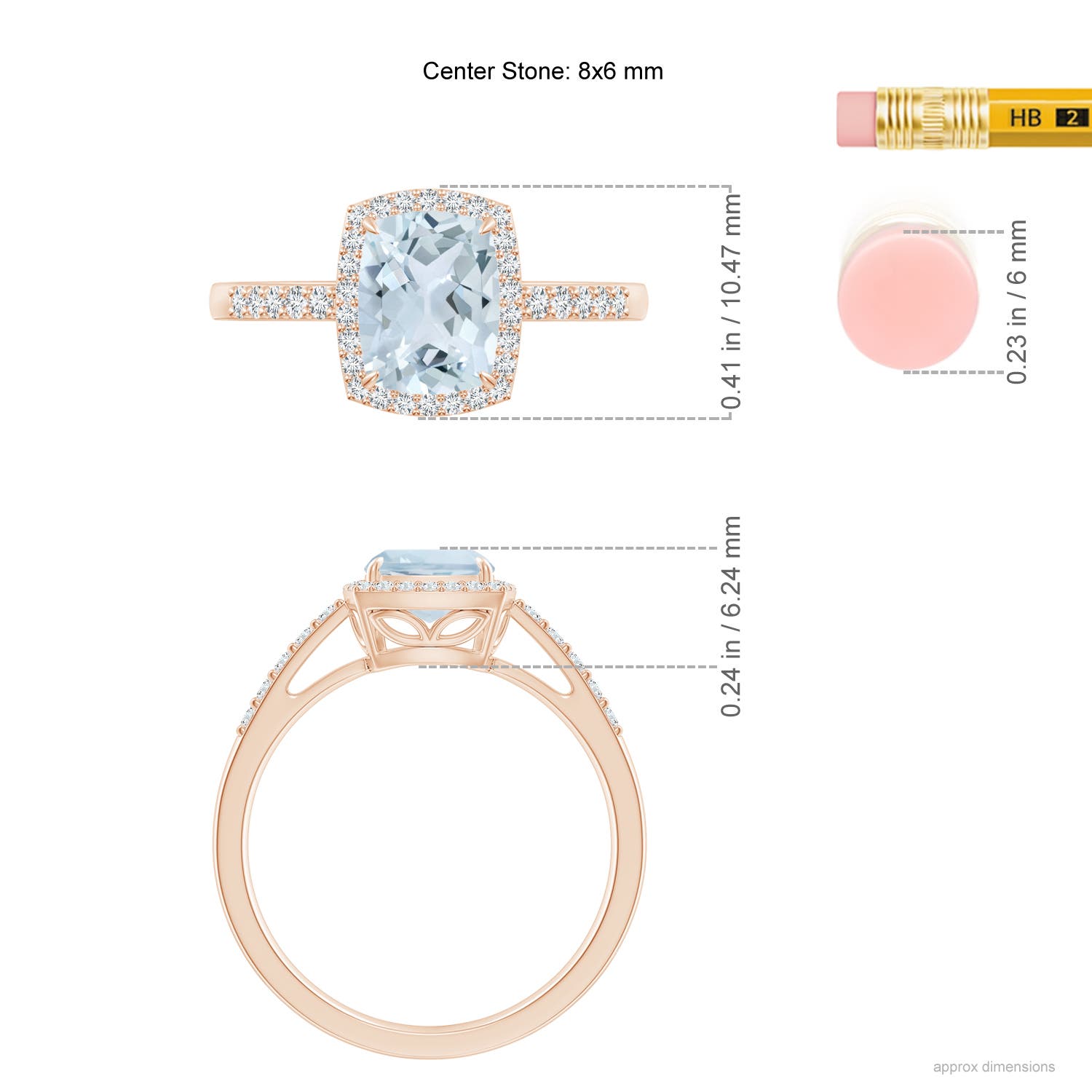 A - Aquamarine / 1.43 CT / 14 KT Rose Gold